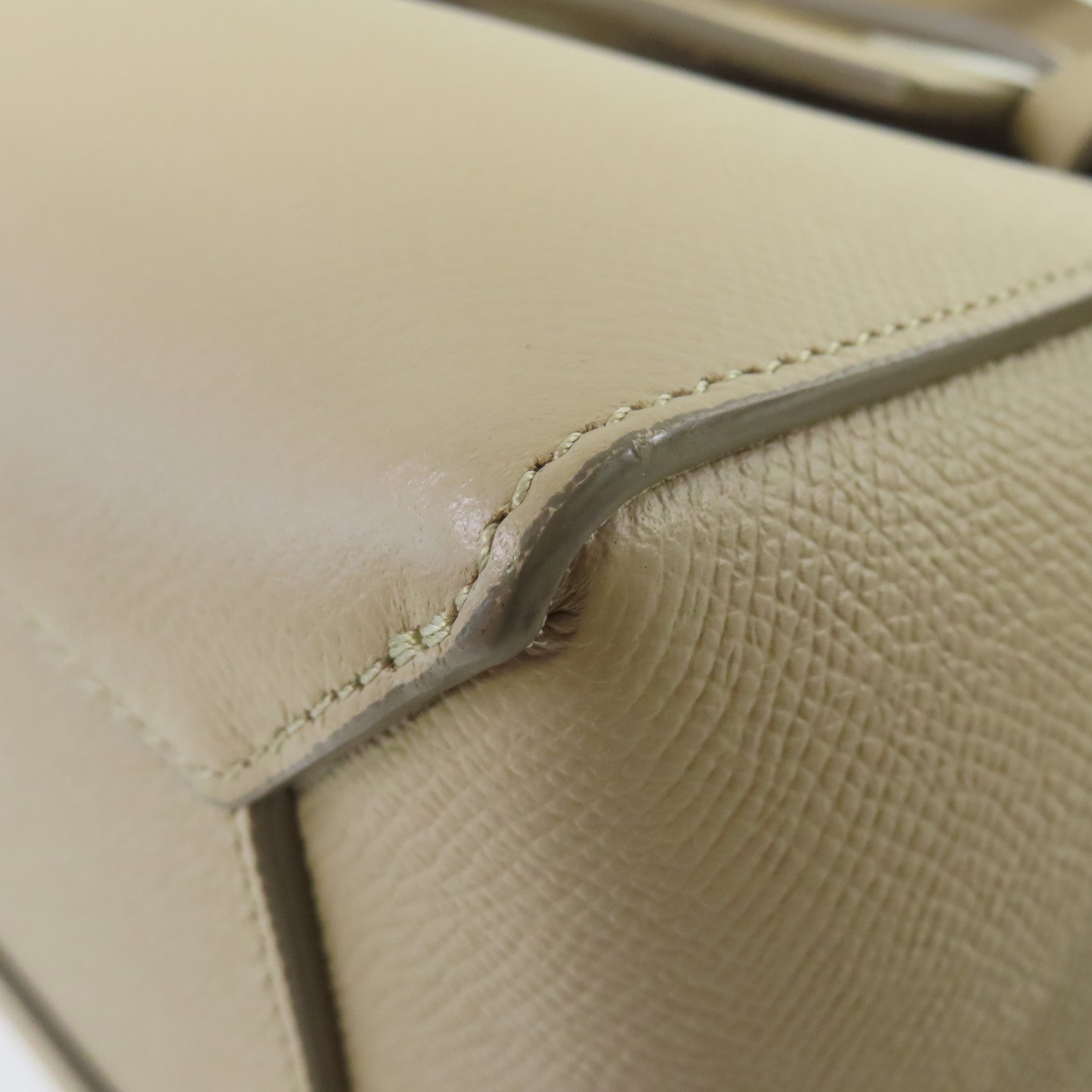 CELINE 牛皮皮革Micro Belt Bag 2Way Shoulder Bag金扣手挽肩背兩用袋杏色