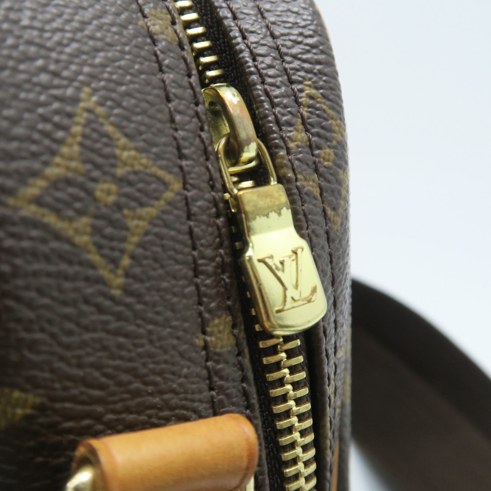LOUIS VUITTON Monogram Reporter金扣肩背袋棕色