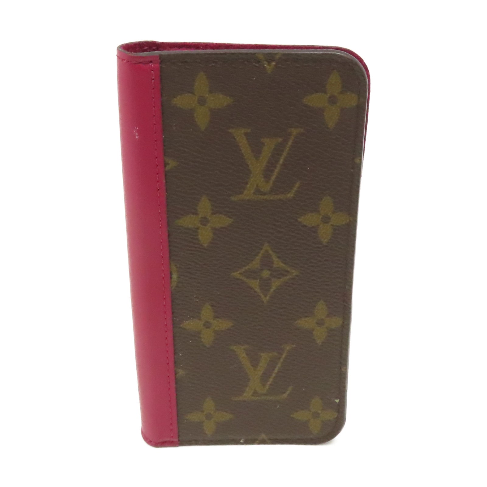 LOUIS VUITTON Monogram iPhone X/XS Folio Case手機保護套啡色/酒紅色