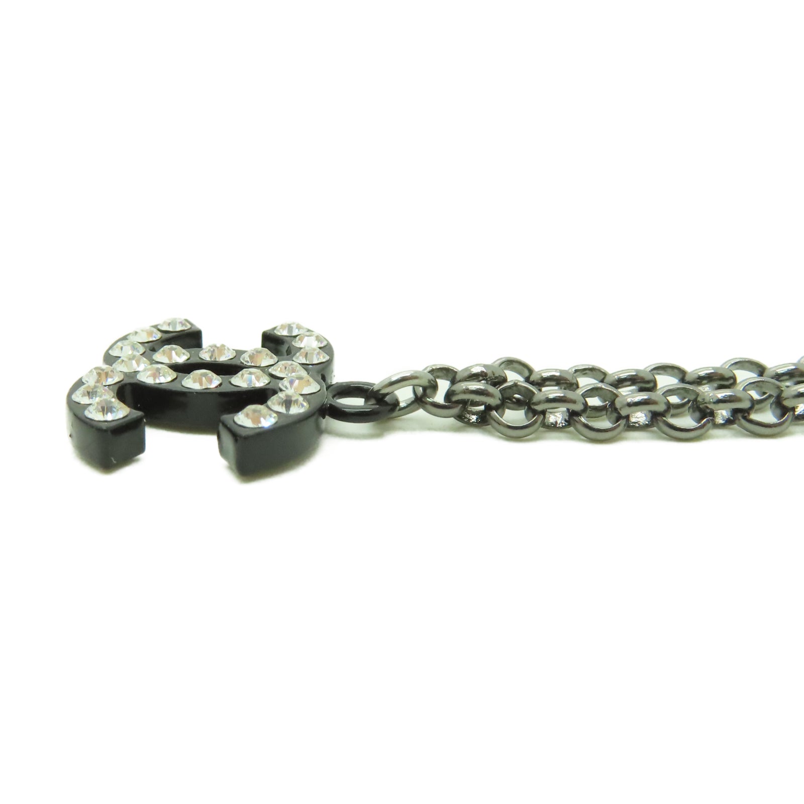 CHANEL 金屬Necklace項鍊黑色/銀色