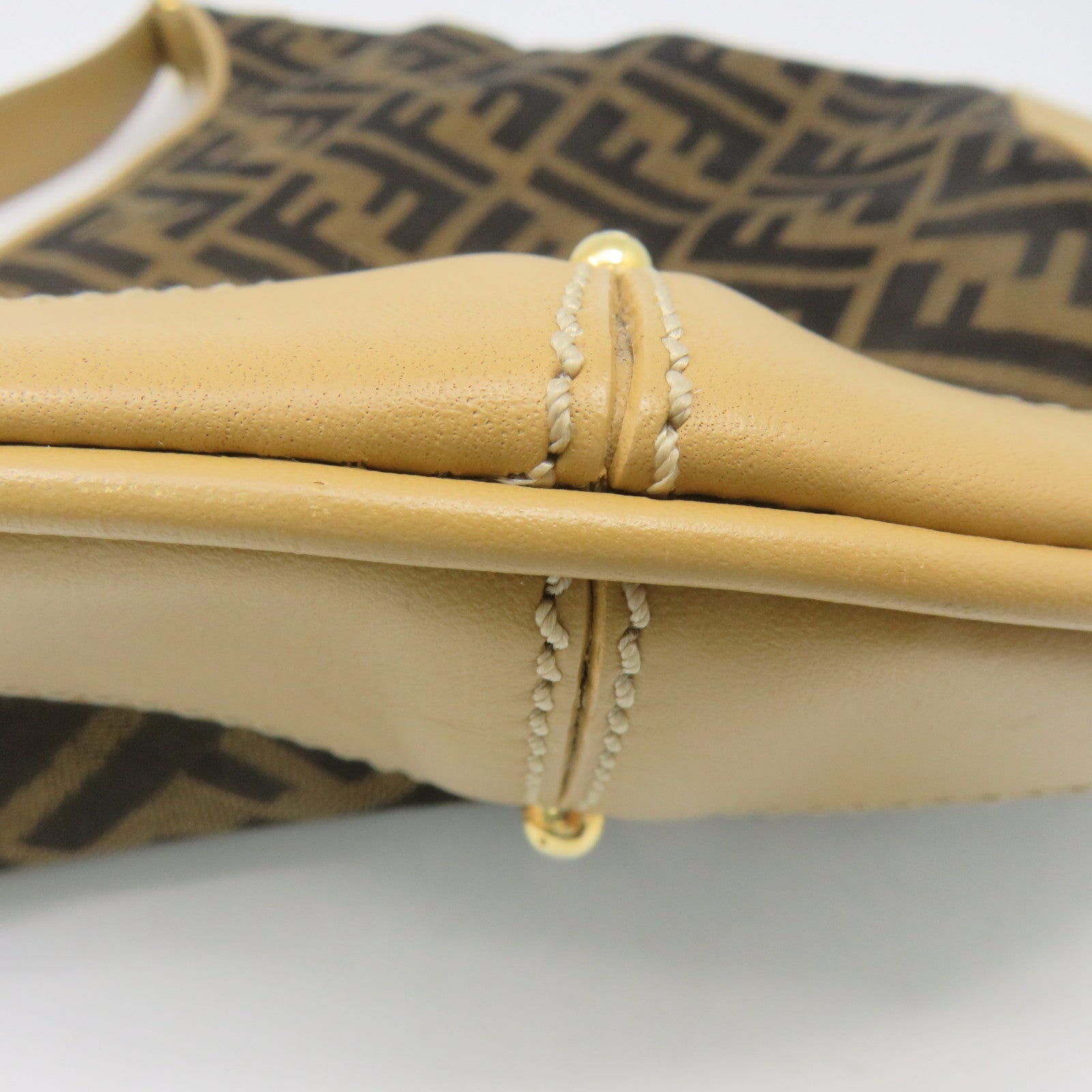 FENDI 帆布Vintage Tote Bag金扣肩背袋啡色
