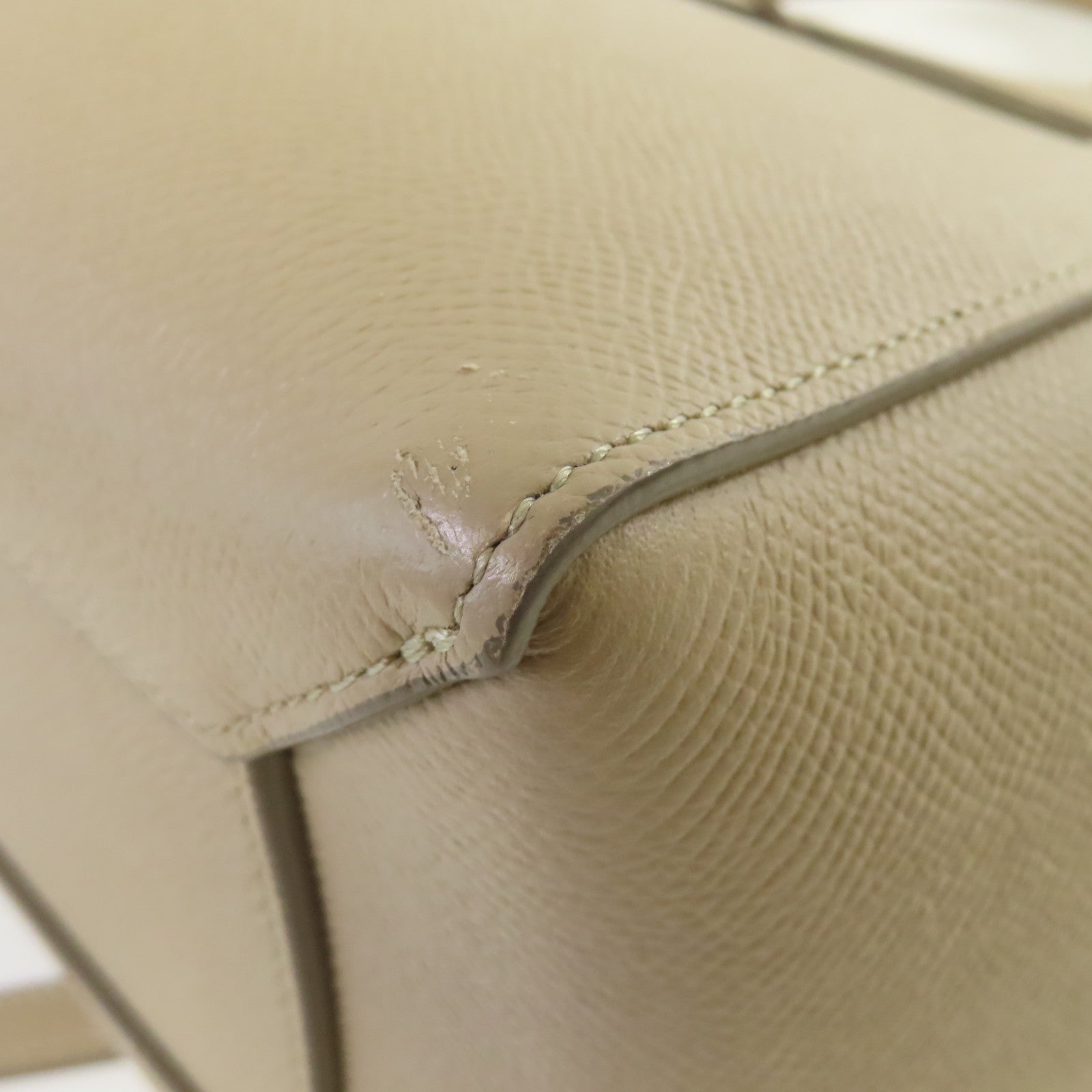 CELINE 牛皮皮革Micro Belt Bag 2Way Shoulder Bag金扣手挽肩背兩用袋杏色