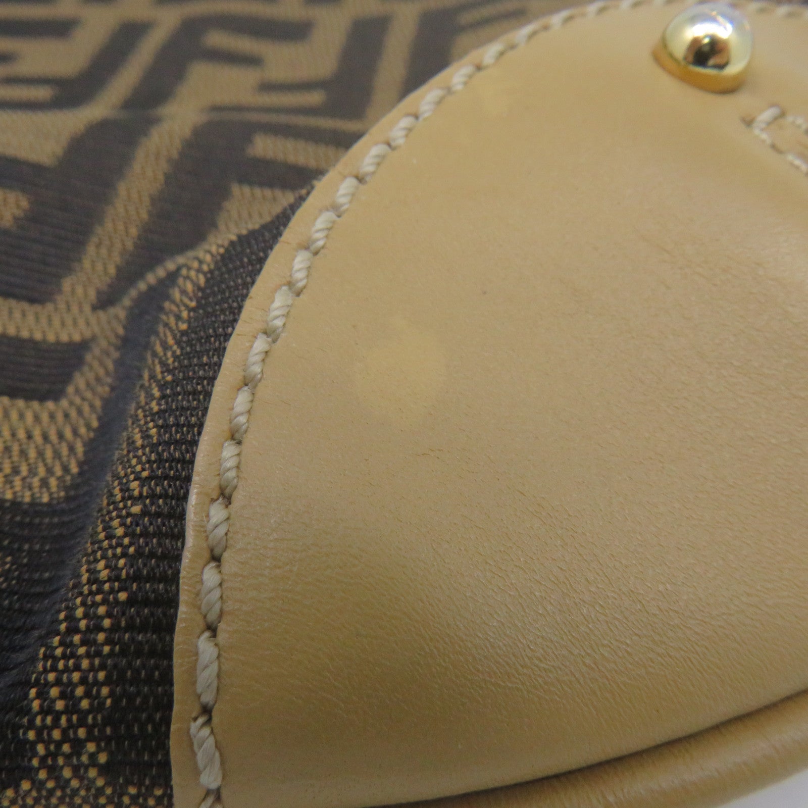 FENDI 帆布Vintage Tote Bag金扣肩背袋啡色