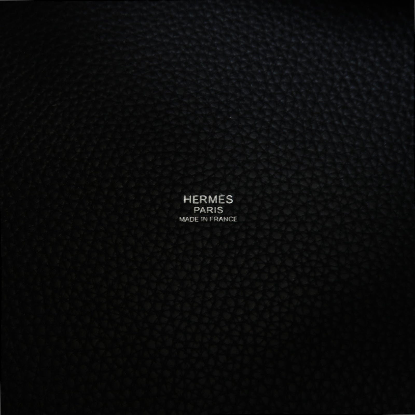 HERMES Clemence皮革Picotin MM銀扣手挽袋黑色