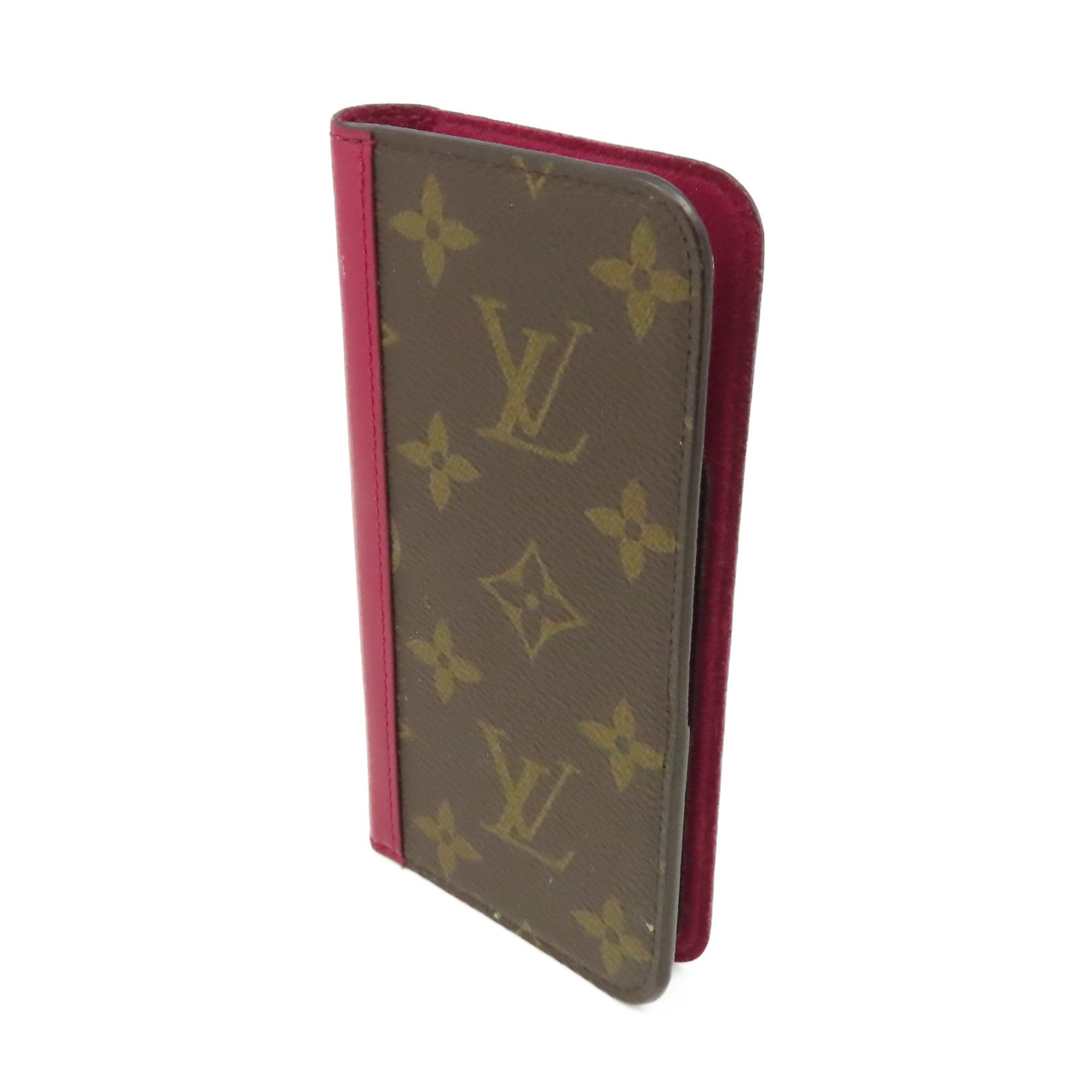 LOUIS VUITTON Monogram iPhone X/XS Folio Case手機保護套啡色/酒紅色