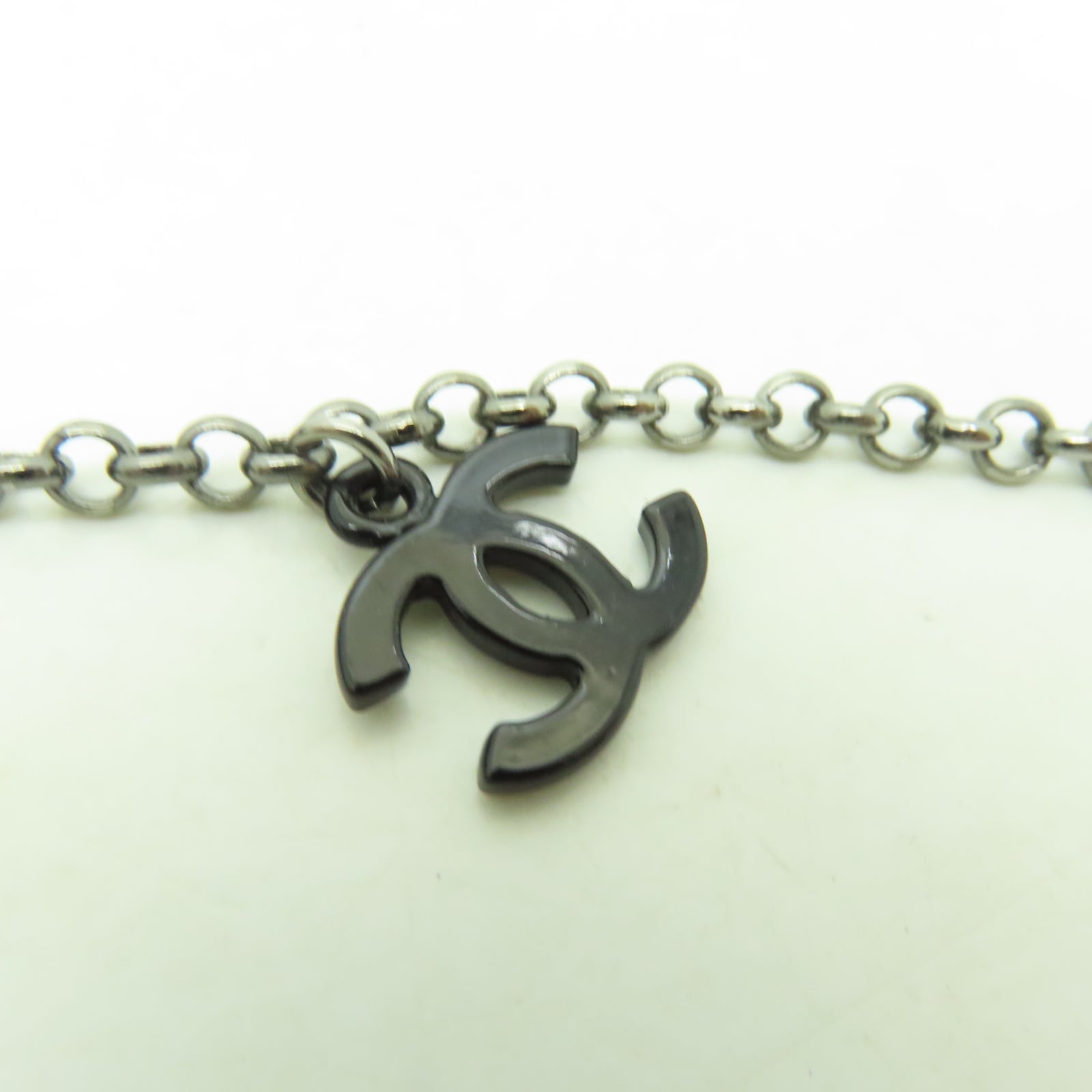 CHANEL 金屬Necklace項鍊黑色/銀色