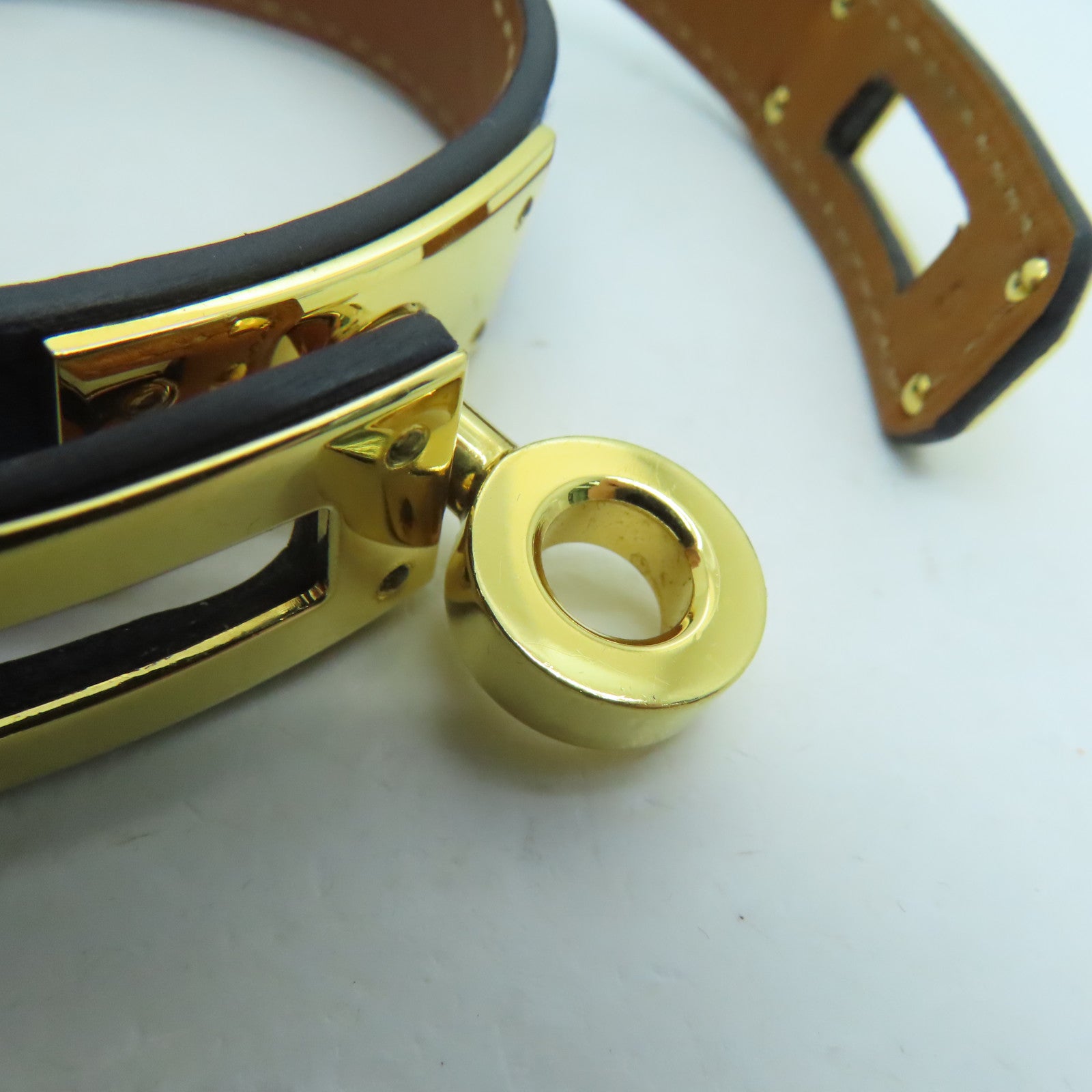 HERMES Swift皮革Kelly Double Tour銀扣手鏈Blue Sapphire藍色