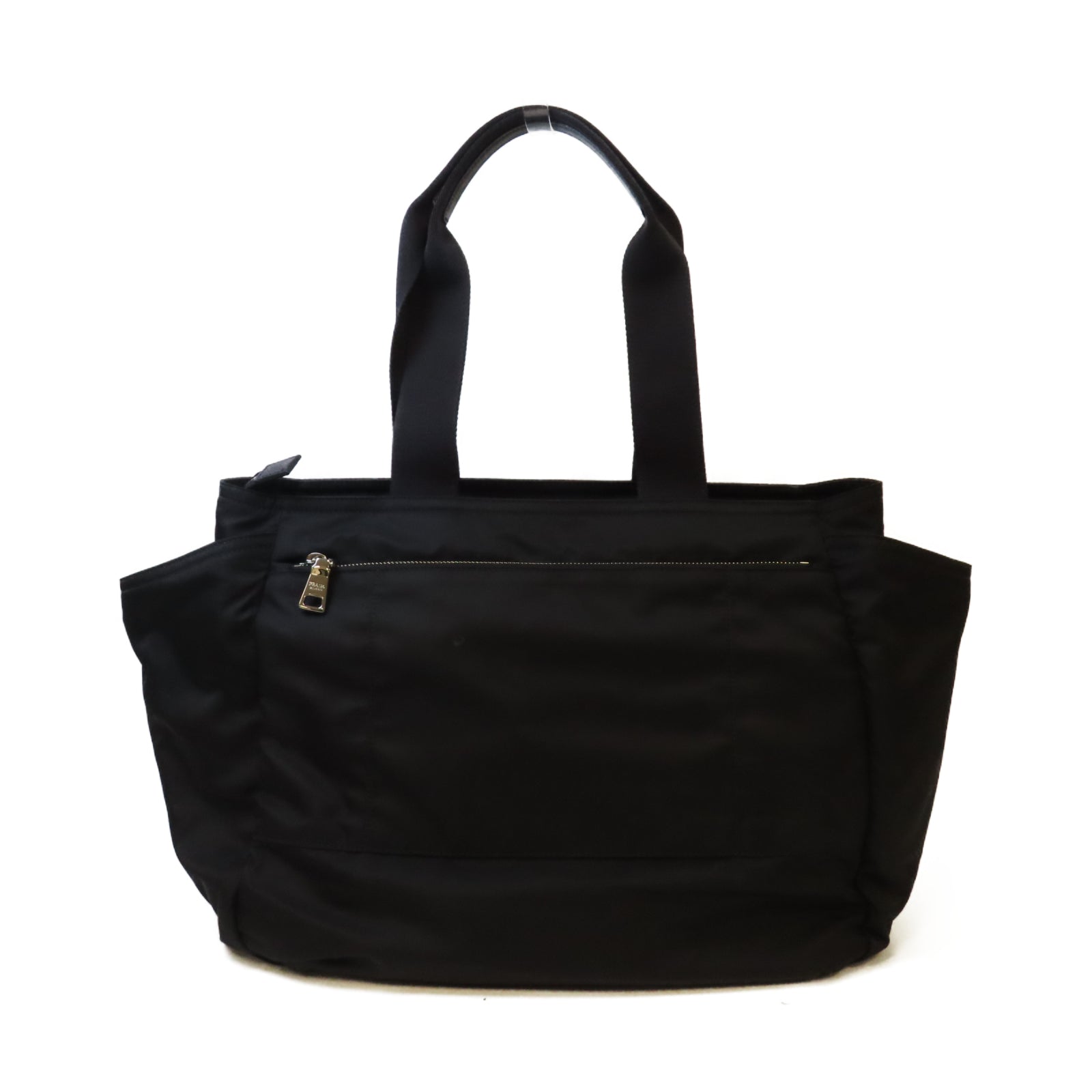 PRADA 尼龍2 Way Shoulder銀扣手挽肩背兩用袋黑色