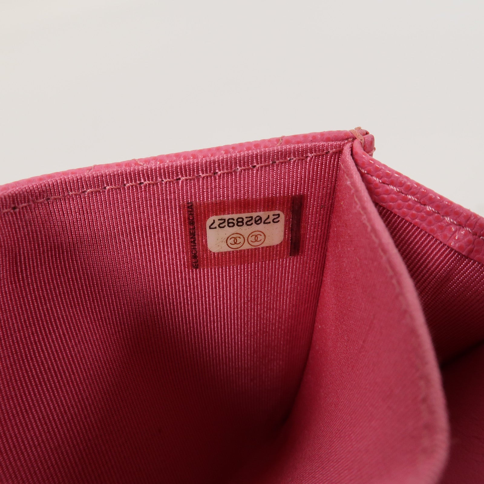 CHANEL 菱格Caviar皮革Classic Flap Coin Purse金扣零錢包粉紅色