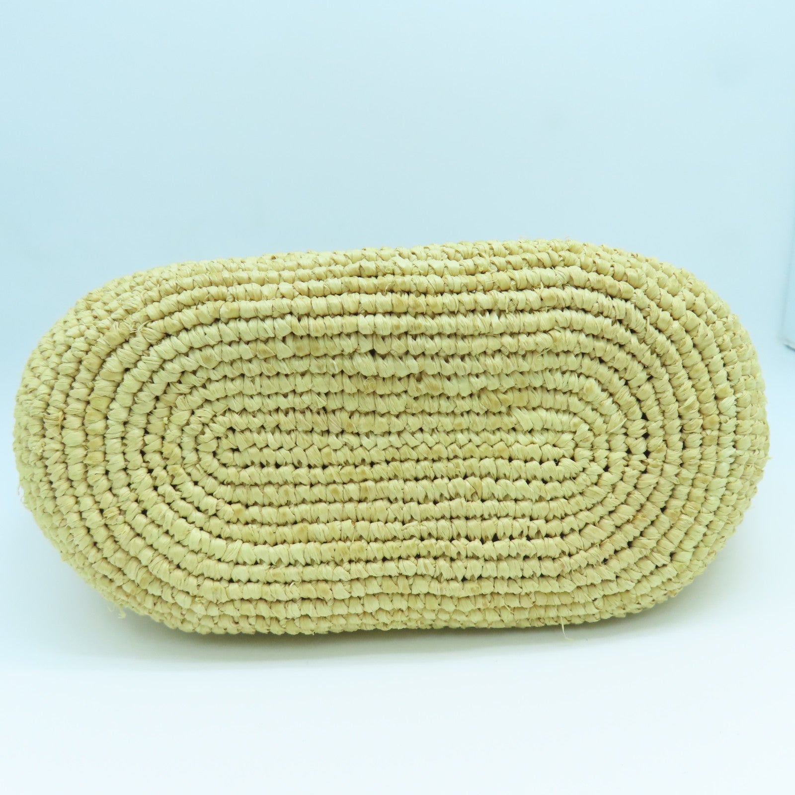 LOEWE 酒椰/皮革Basket Shoulder Bag銀扣肩背袋黃色/啡色