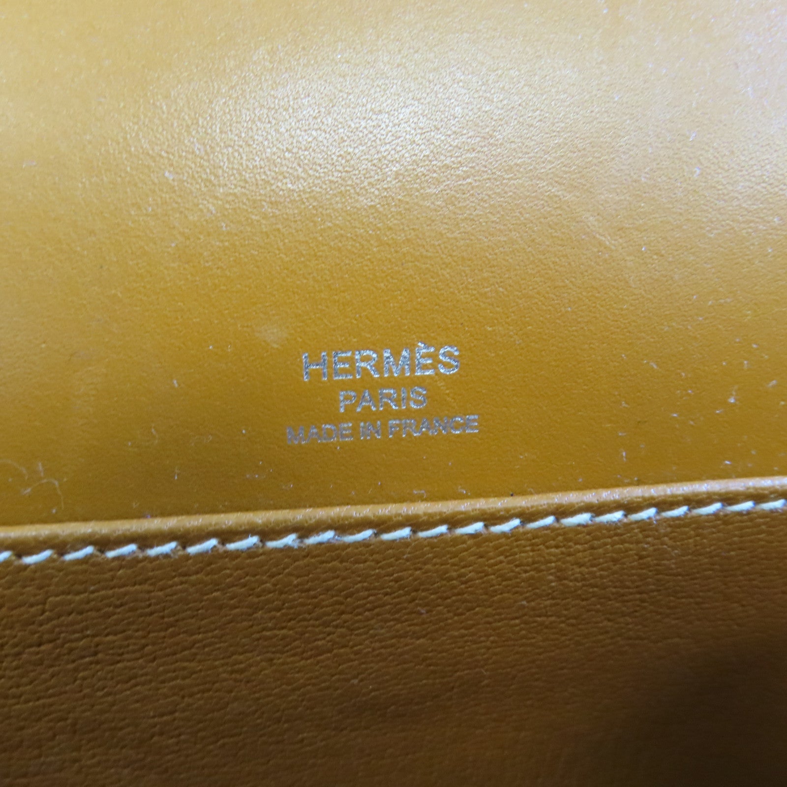 HERMES Barenia皮革Mini Roulis銀扣肩背袋Gold經典駝色