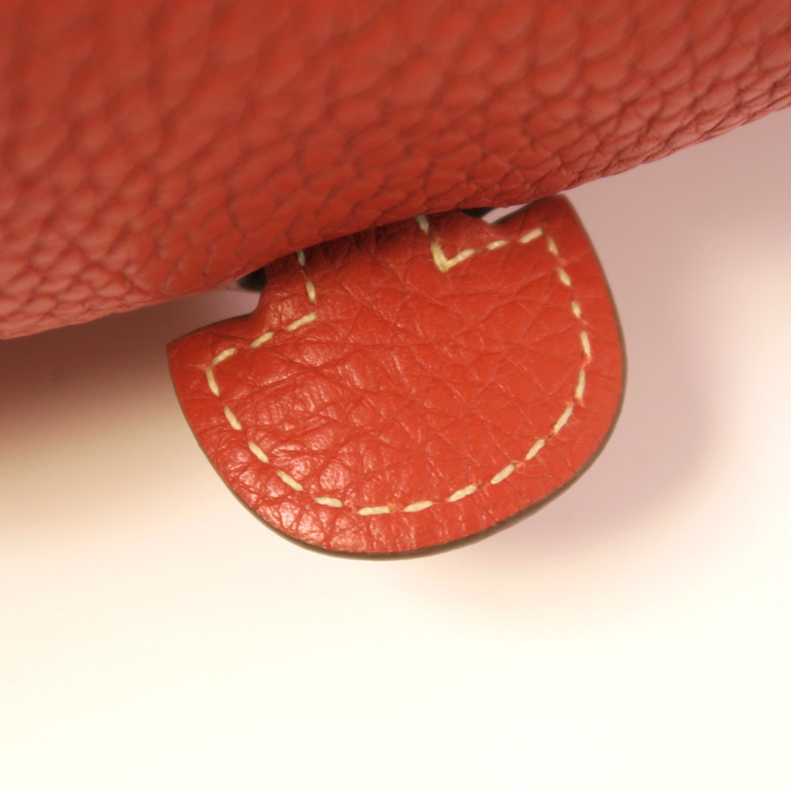 HERMES Clemence皮革Evelyne PM銀扣肩背袋橙色