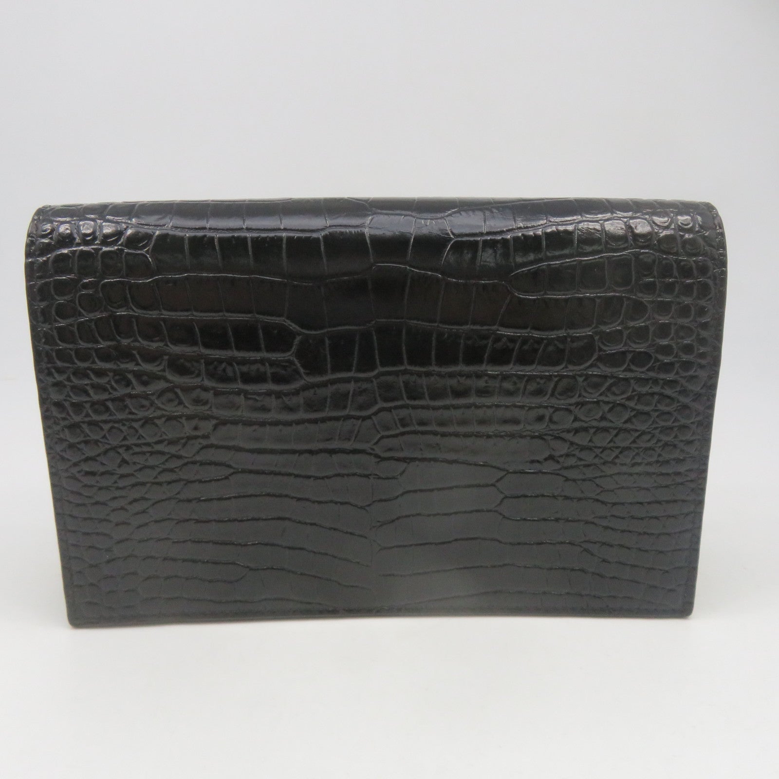 SAINT LAURENT 牛皮皮革Chain Shoulder金扣鏈帶肩背袋黑色