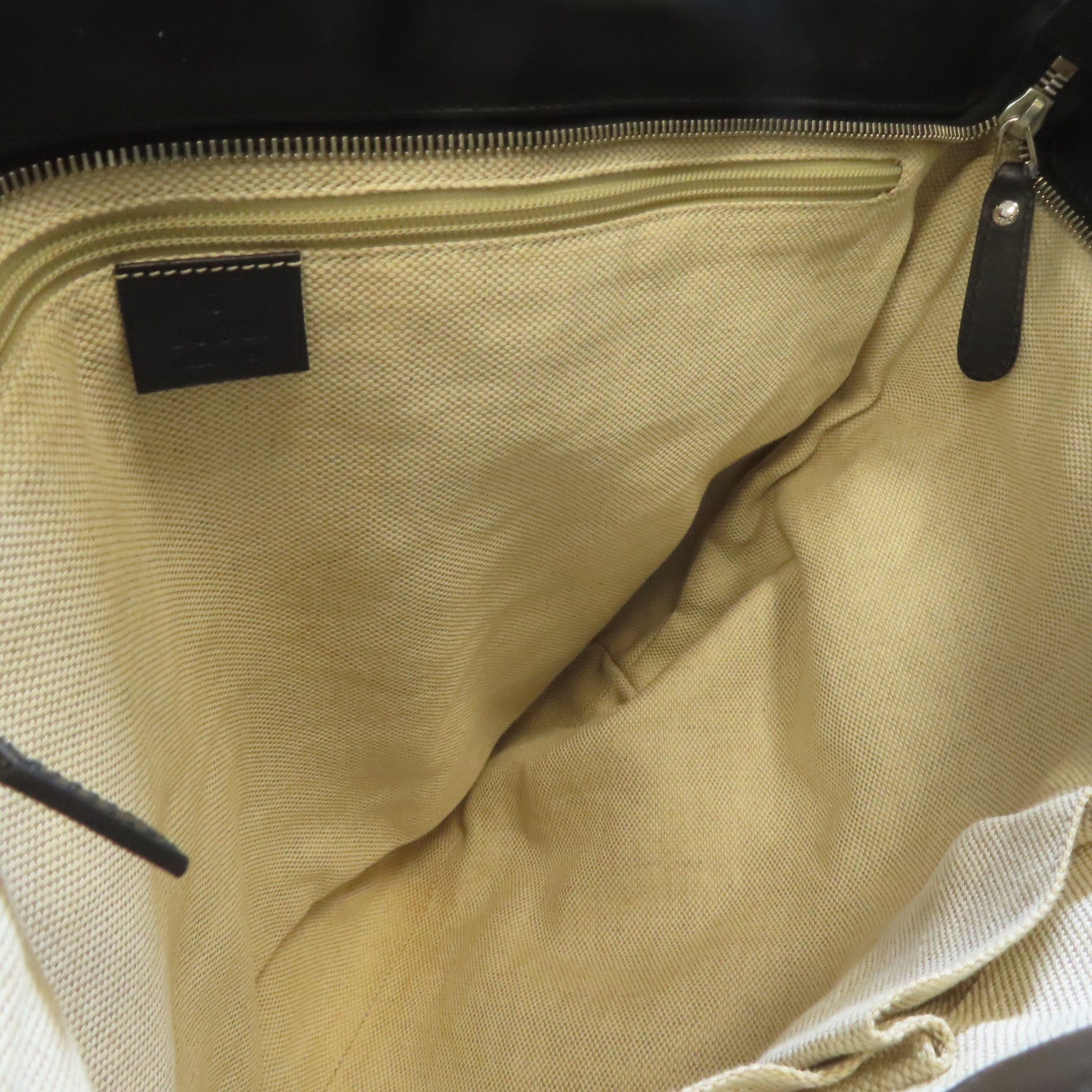 GUCCI 帆布Tote Bag銀扣手挽袋黑色
