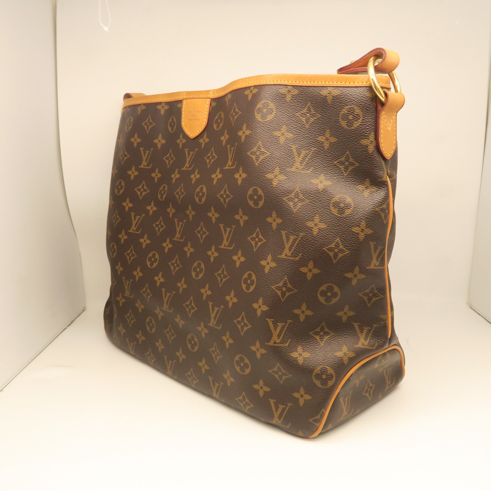 LOUIS VUITTON Monogram Delightful MM Gold Buckle Shoulder Bag Brown