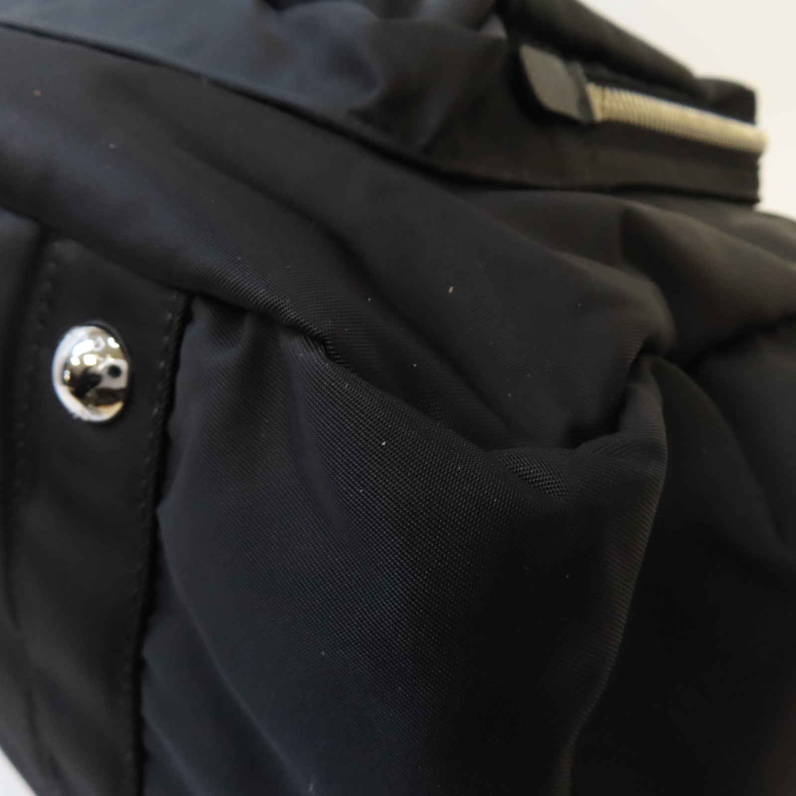 PRADA 尼龍2 Way Shoulder銀扣手挽肩背兩用袋黑色