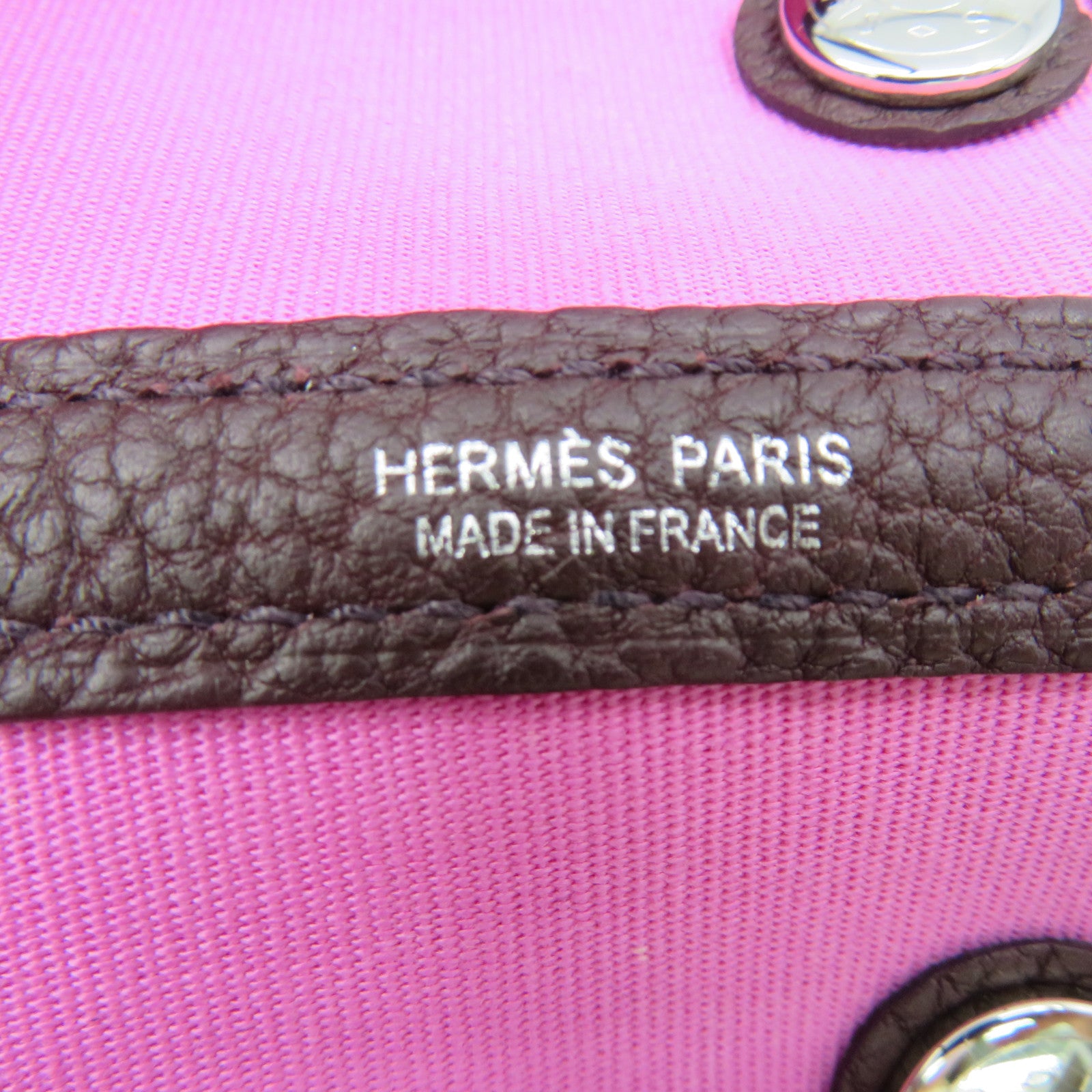 HERMES 【激減優惠】Toile H帆布Garden Party TPM Hand Bag銀扣手挽袋OG酒紅色