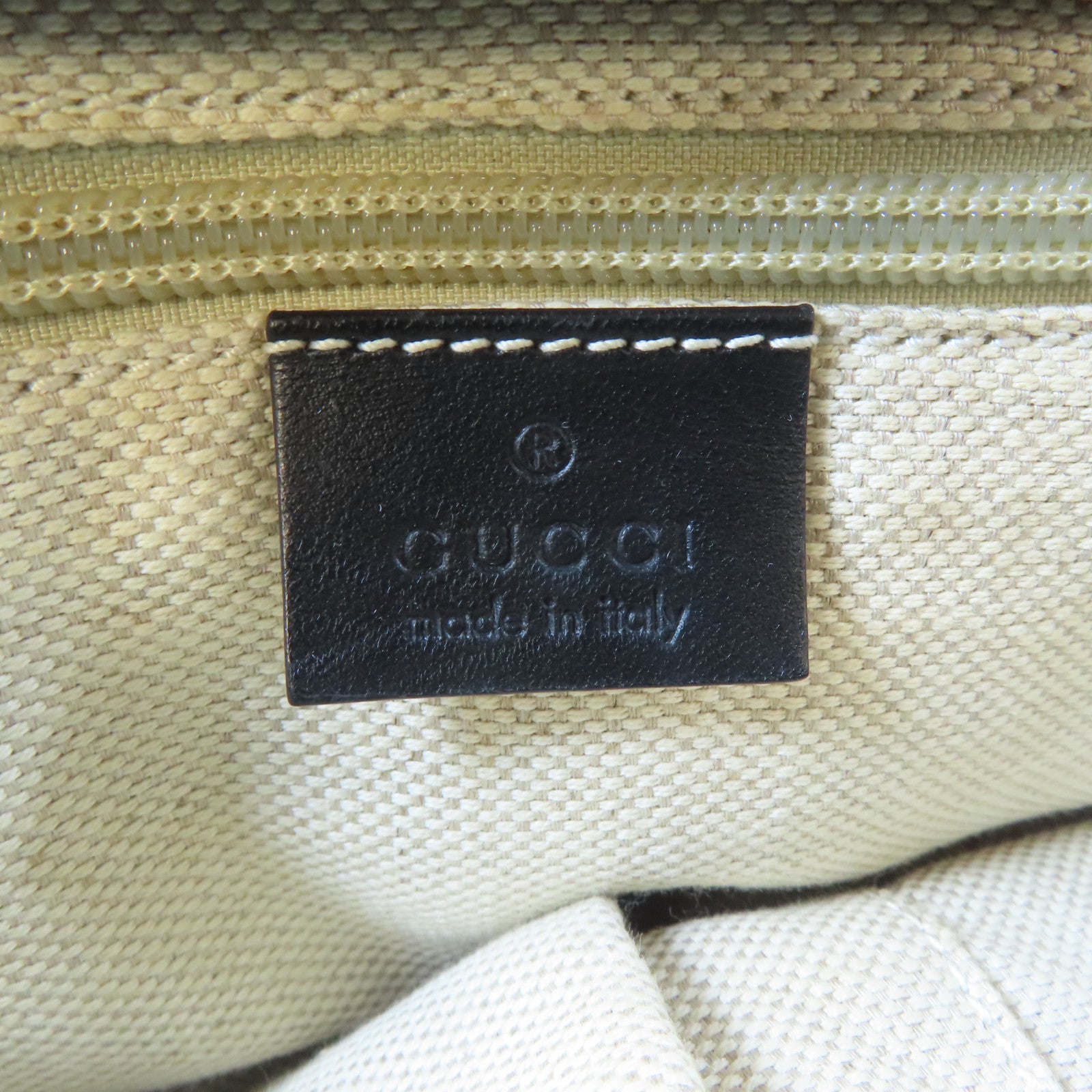 GUCCI 帆布Tote Bag銀扣手挽袋黑色