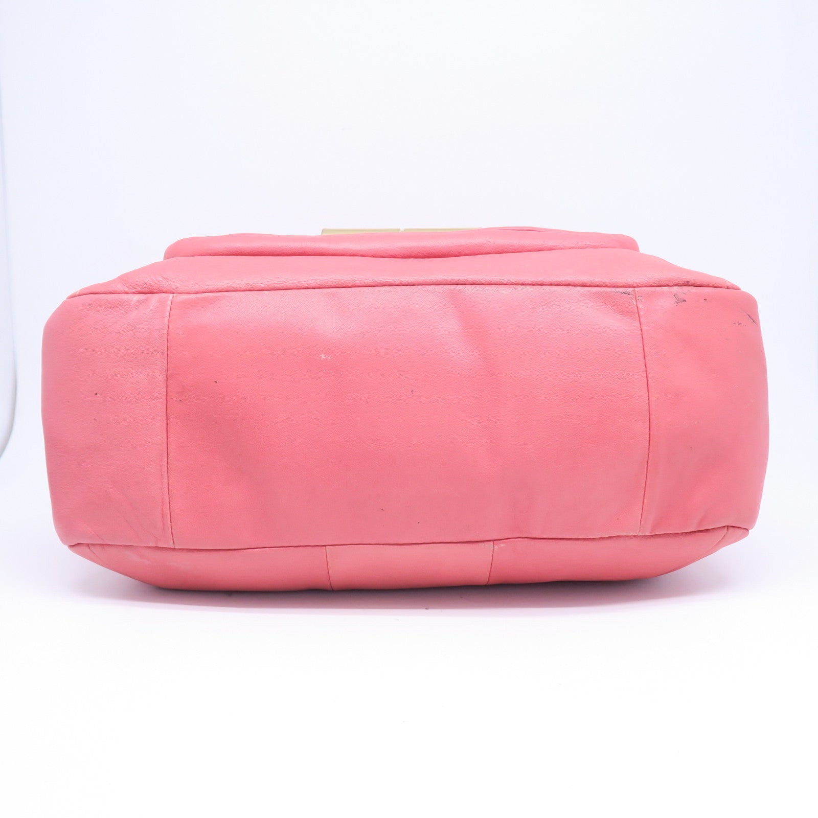 COACH 【激減優惠】牛皮皮革Hand Bag金扣手挽肩背兩用袋粉紅色