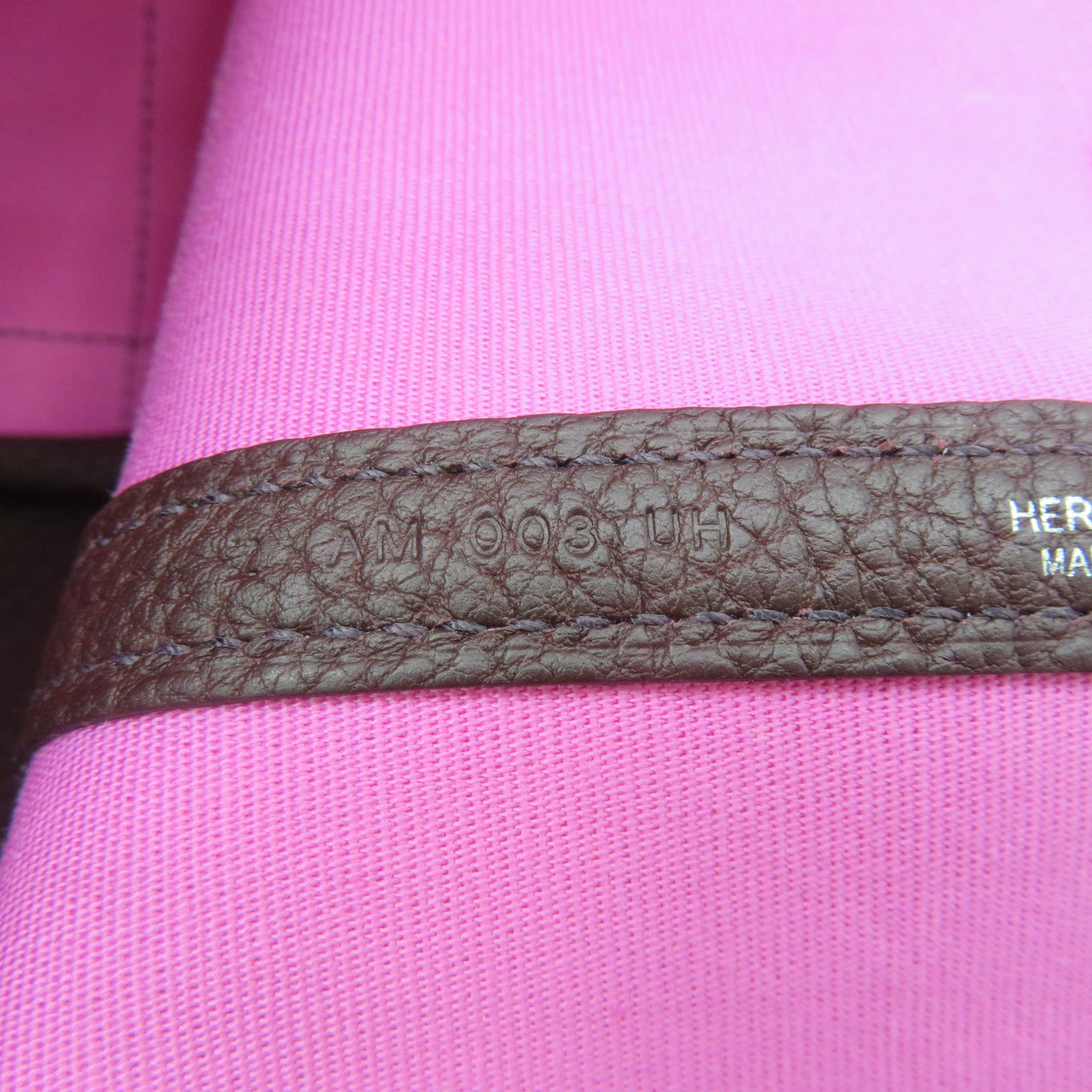 HERMES 【激減優惠】Toile H帆布Garden Party TPM Hand Bag銀扣手挽袋OG酒紅色