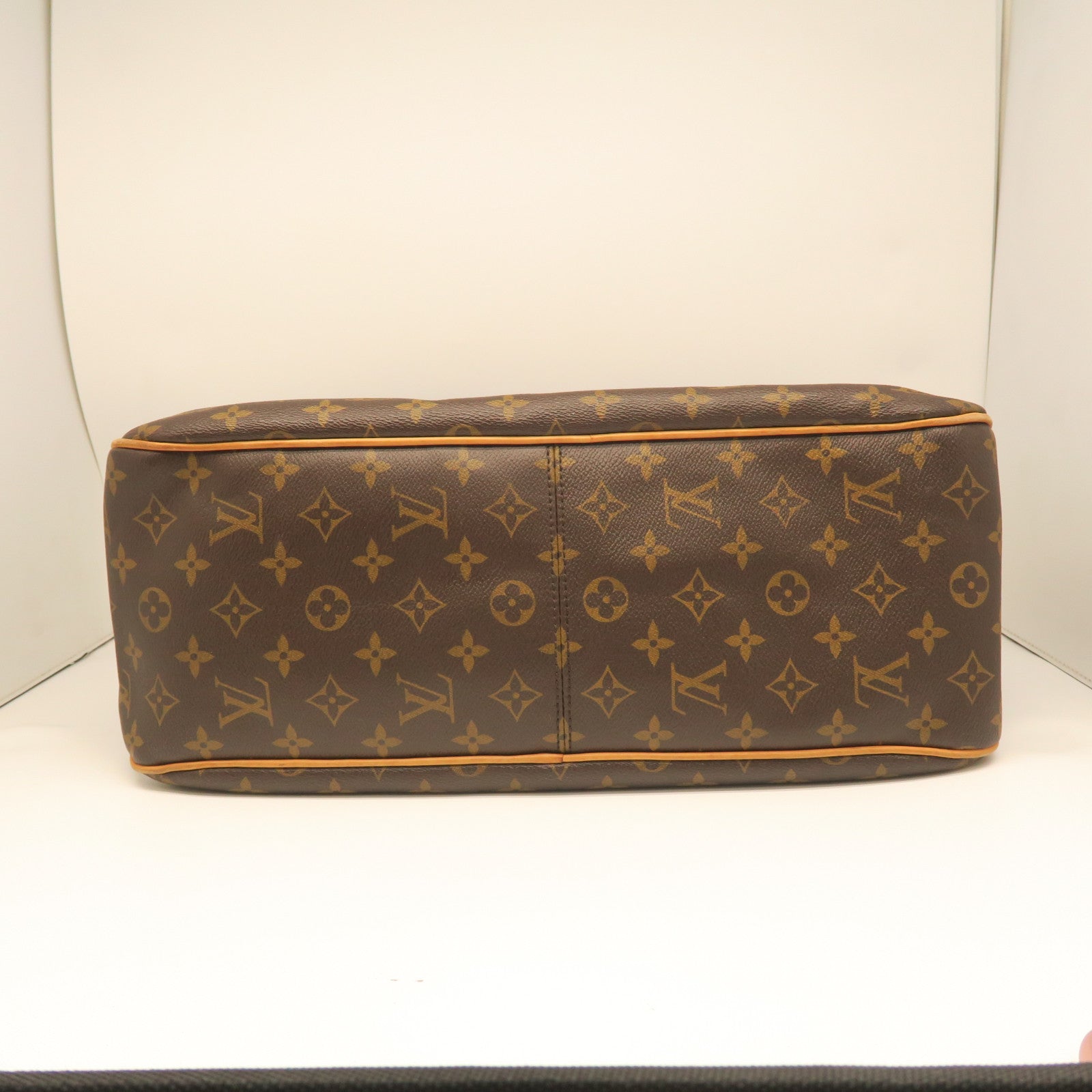 LOUIS VUITTON Monogram Delightful MM Gold Buckle Shoulder Bag Brown