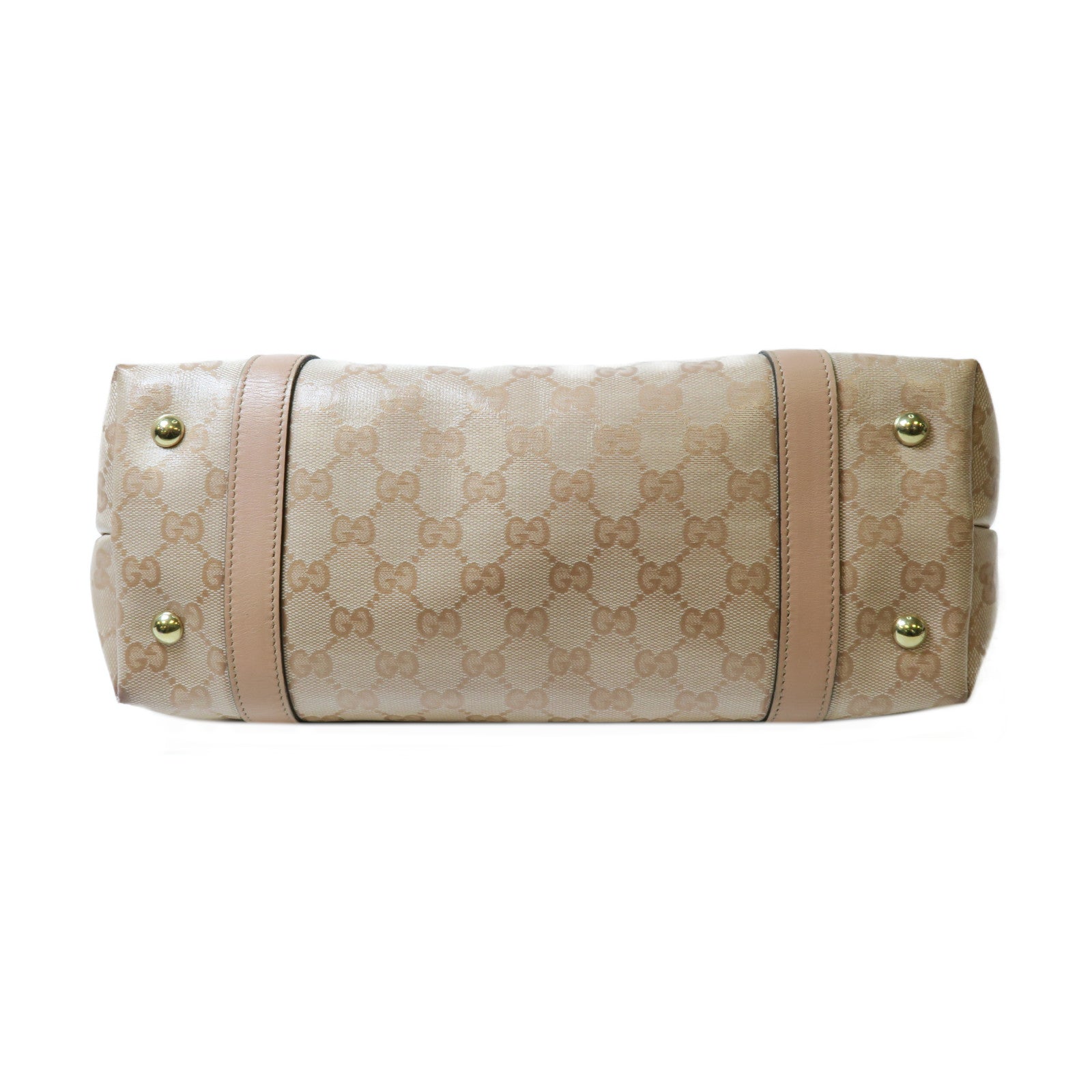 GUCCI 塗層帆布Tote Bag金扣手挽袋粉紅色