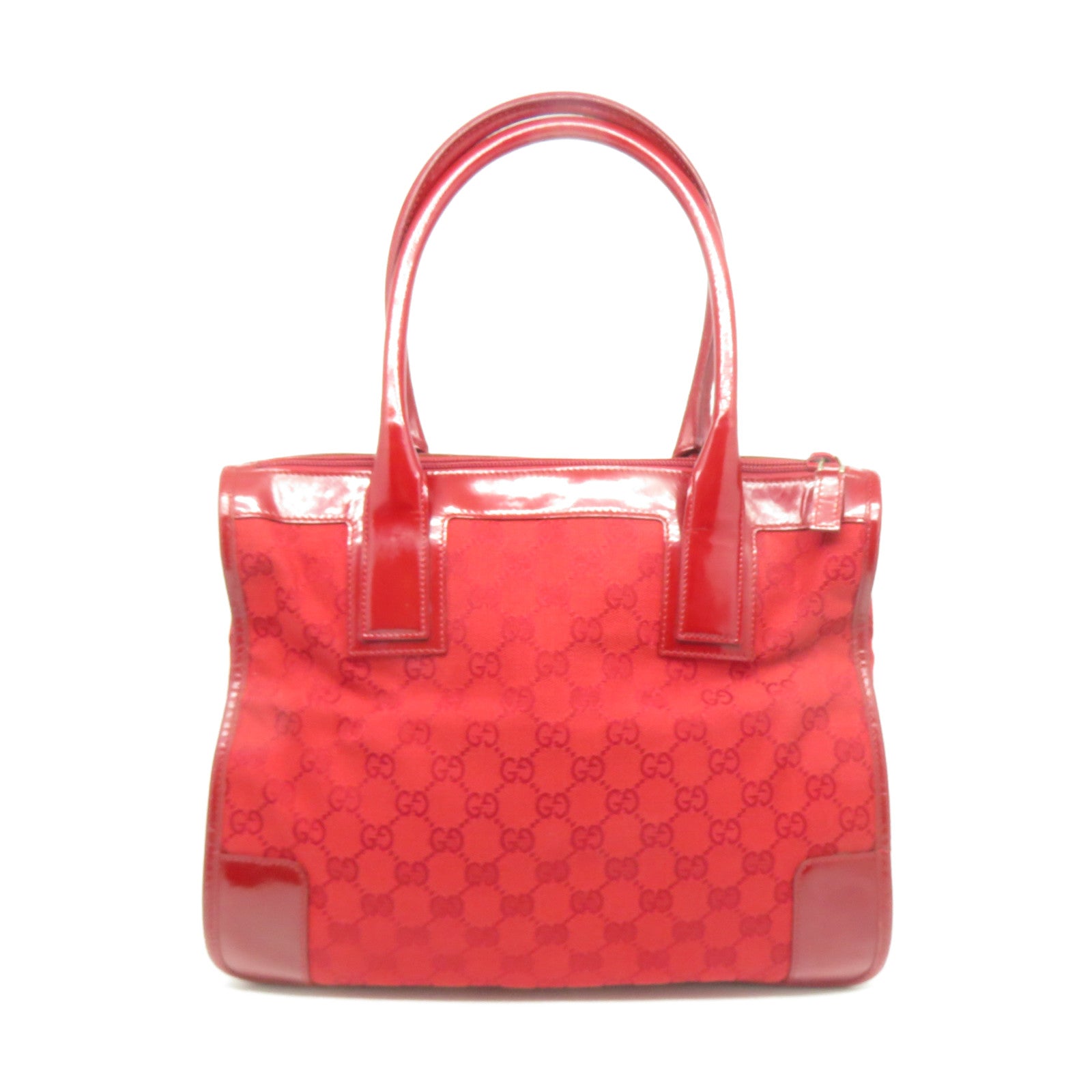 GUCCI 帆布Hand Bag銀扣手挽袋紅色