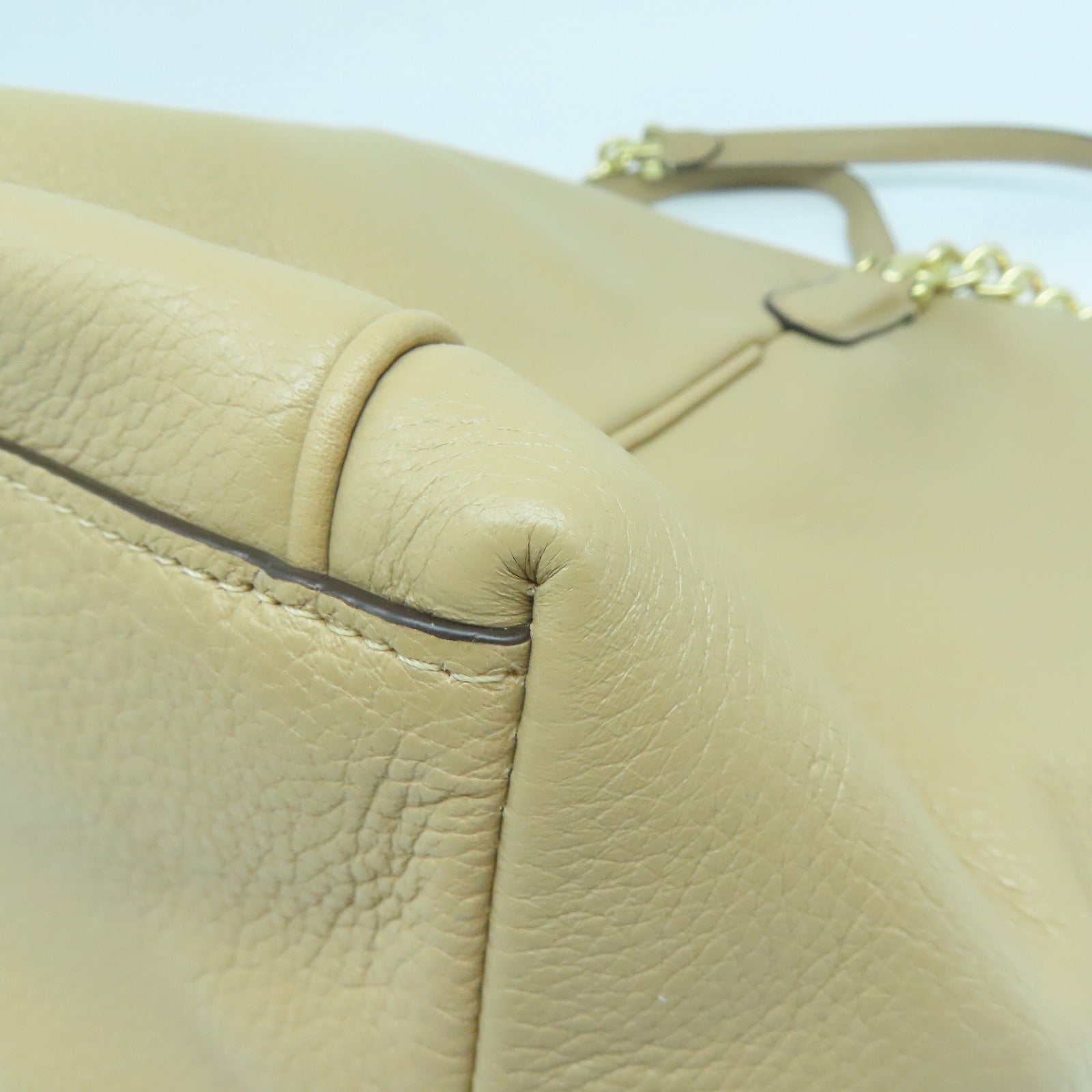 COACH 牛皮皮革Shoulder Bag金扣鏈帶肩背袋杏色– Brand Off Hong Kong 