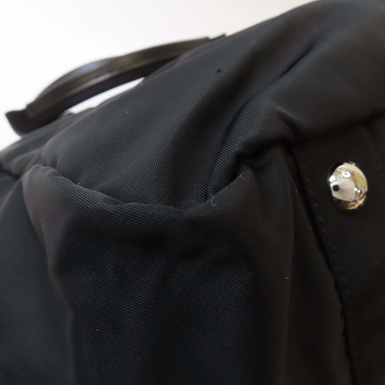 PRADA 尼龍2 Way Shoulder銀扣手挽肩背兩用袋黑色