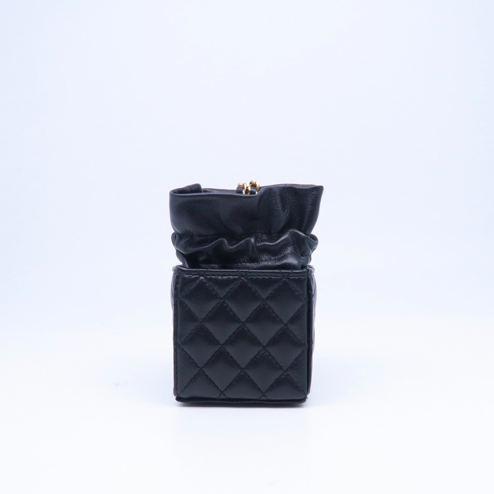 CHANEL 【激減優惠】菱格羊皮皮革Mini Chain Bag金扣鏈帶肩背袋黑色
