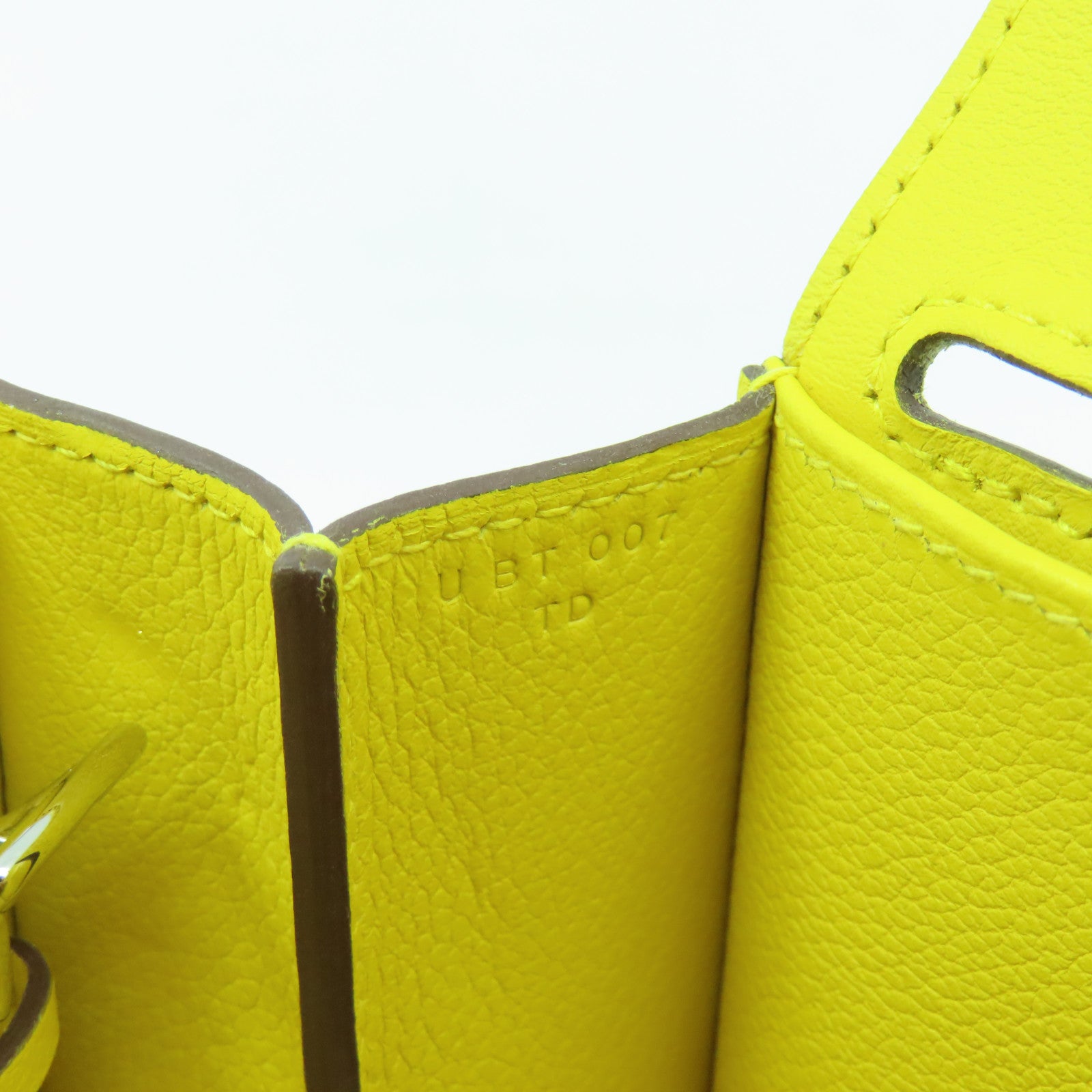 HERMES Evercolor皮革Halzan 25銀扣手挽肩背兩用袋Jaune De Naples那不勒斯黄色