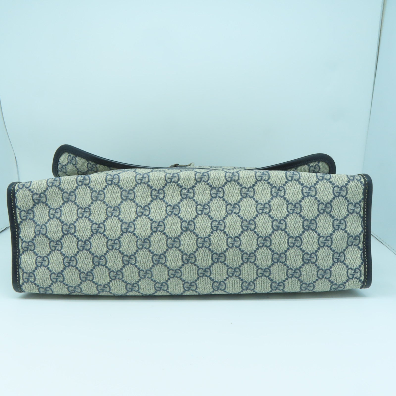 GUCCI coated canvas Shoulder Bag silver buckle shoulder bag brown