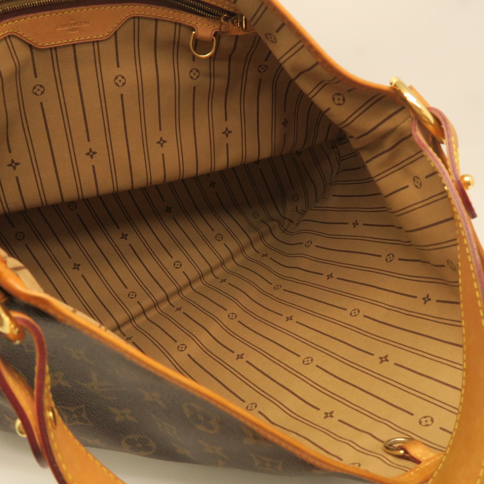 LOUIS VUITTON Monogram Delightful MM Gold Buckle Shoulder Bag Brown