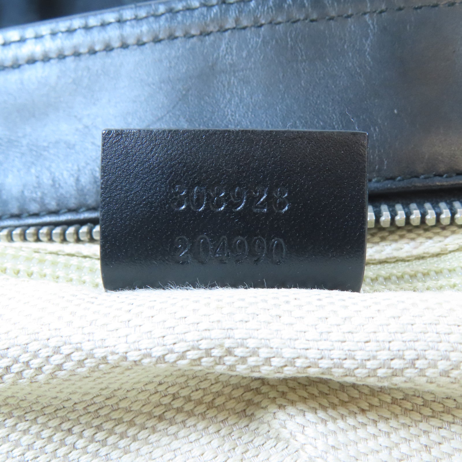 GUCCI 帆布Tote Bag銀扣手挽袋黑色