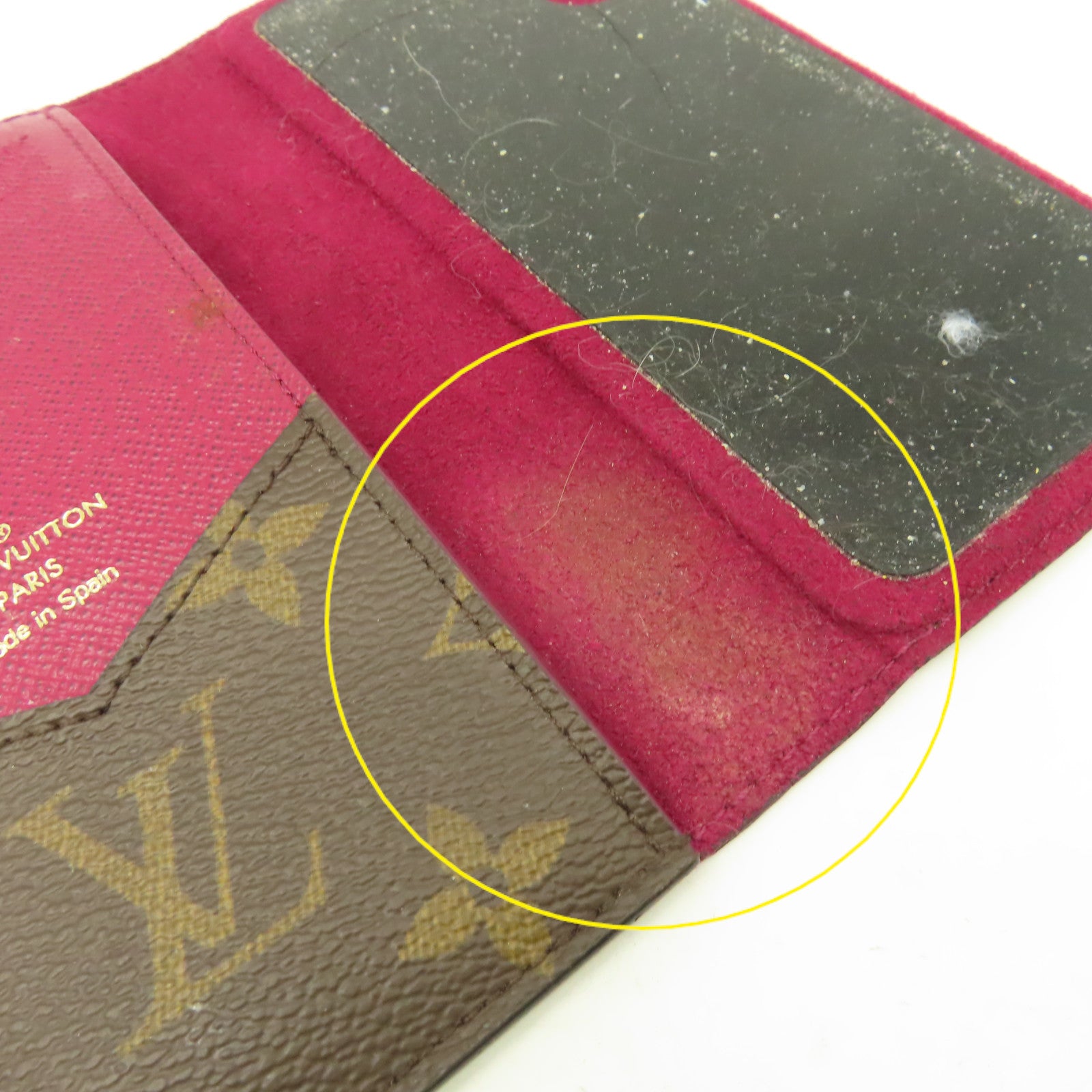 LOUIS VUITTON Monogram iPhone X/XS Folio Case手機保護套啡色/酒紅色