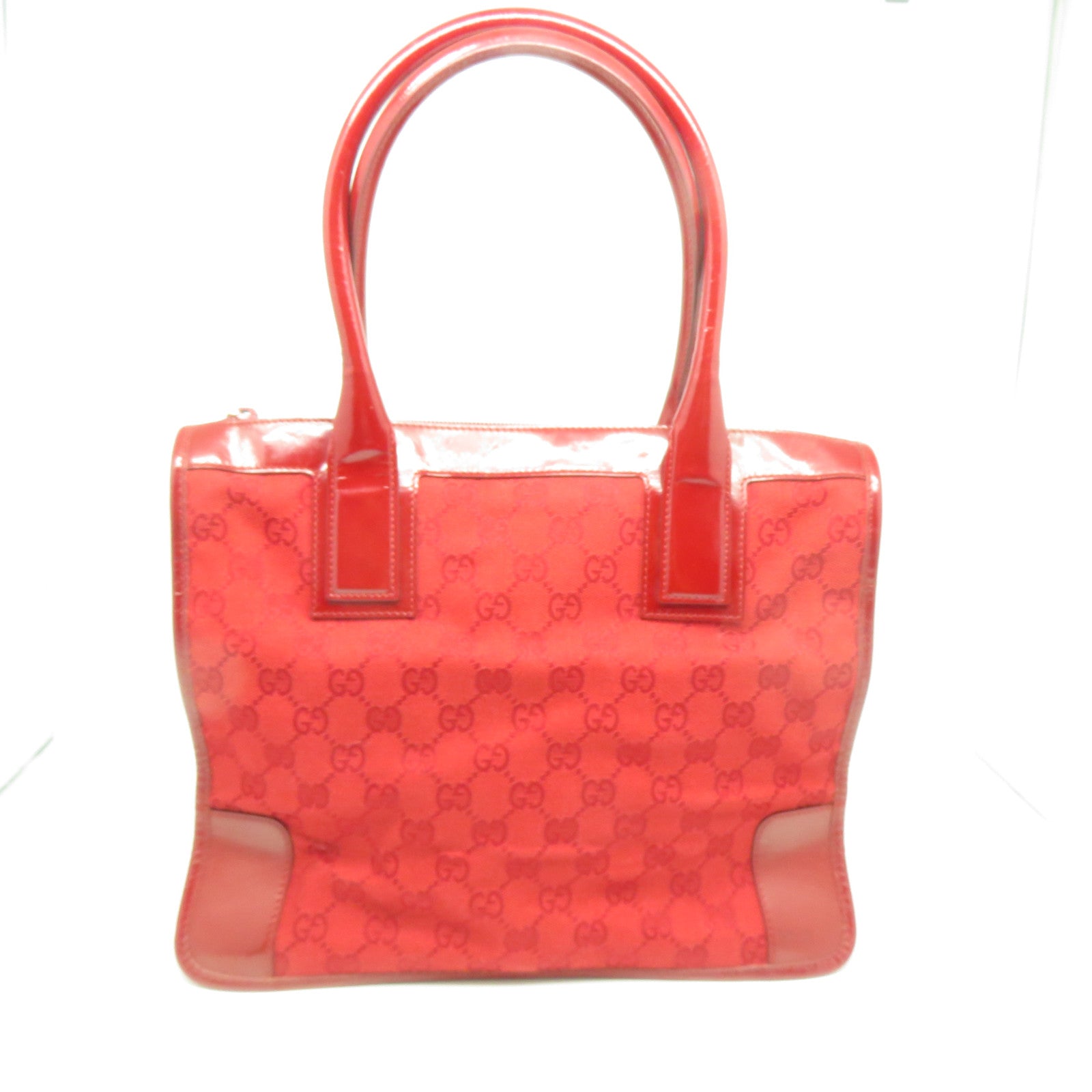 GUCCI 帆布Hand Bag銀扣手挽袋紅色