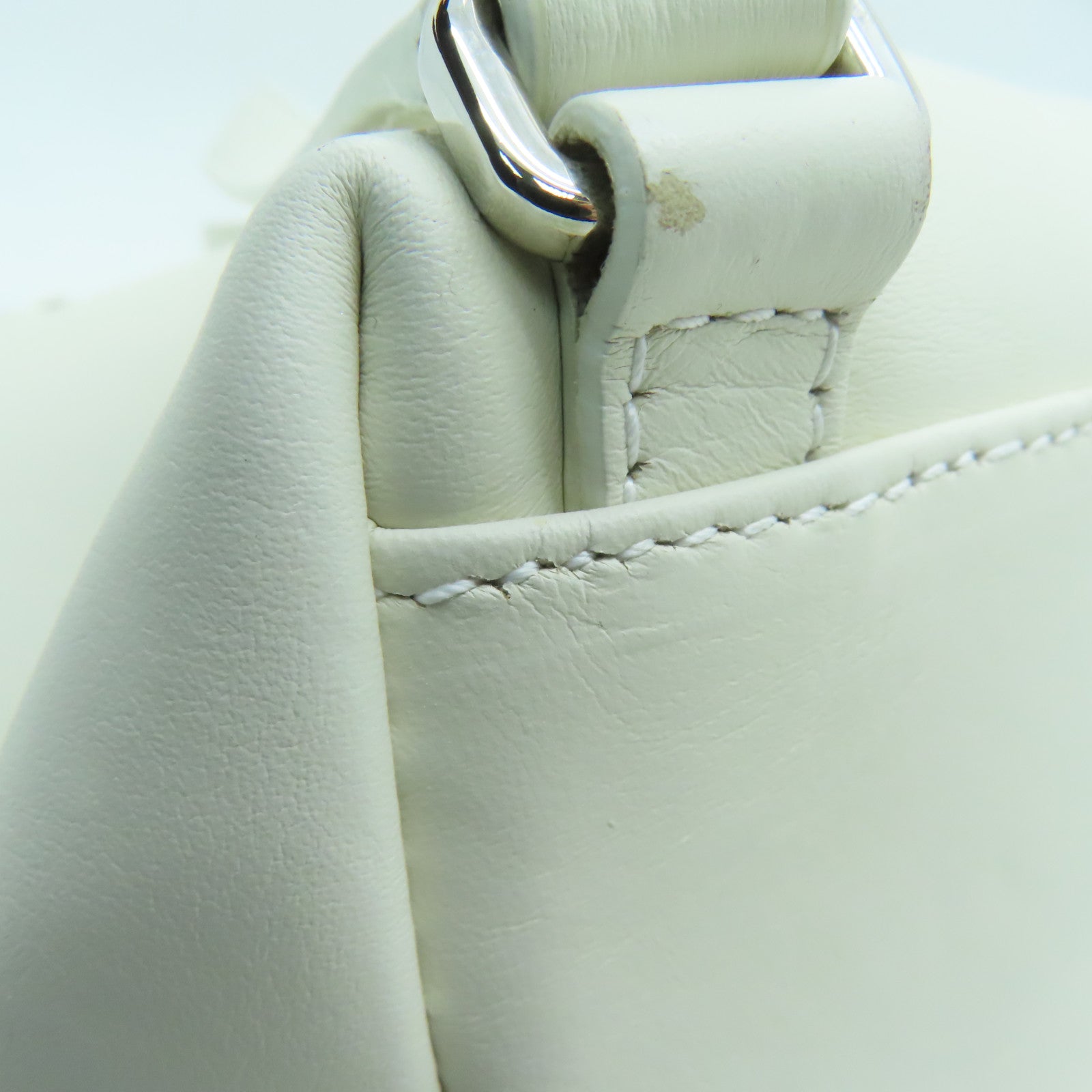 Furla Leather Backpack Silver Buckle White