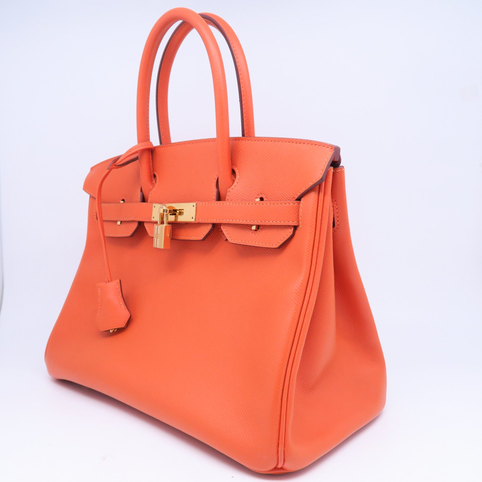 HERMES 【激減優惠】Epsom皮革Birkin 30金扣手挽袋火焰橘/Feu – Brand