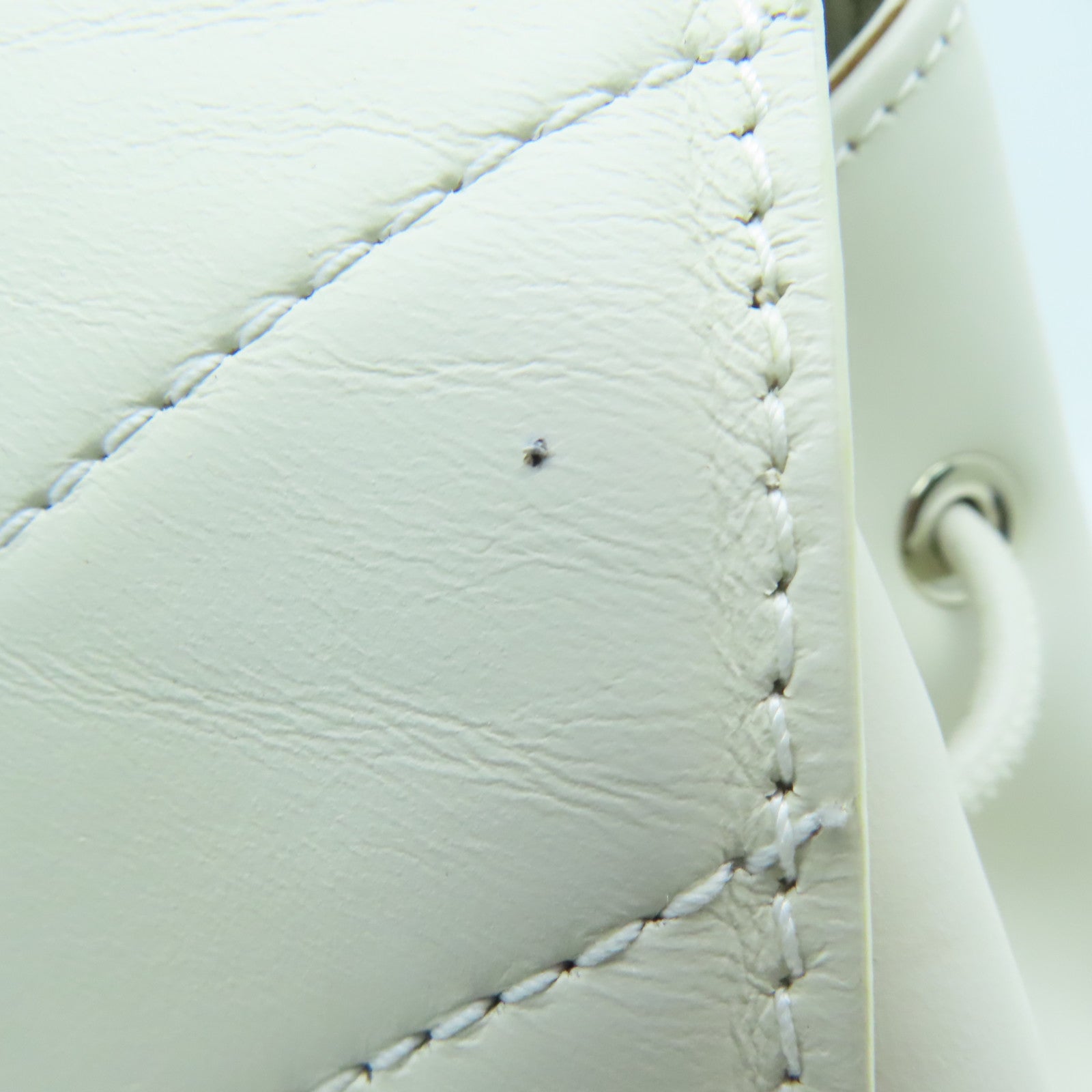 Furla Leather Backpack Silver Buckle White