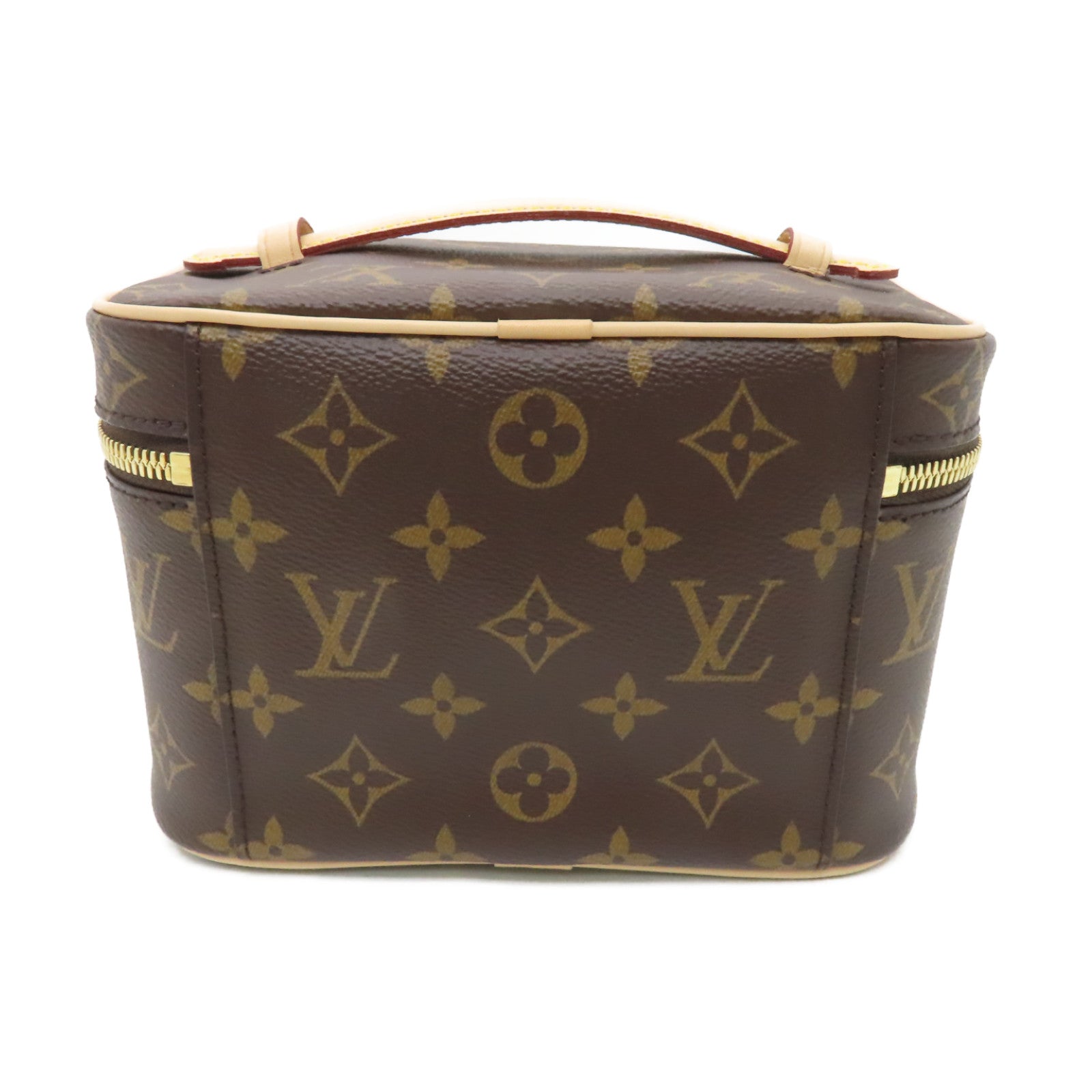 LOUIS VUITTON Monogram Nice Mini Toiletry Pouch金扣手挽袋棕色