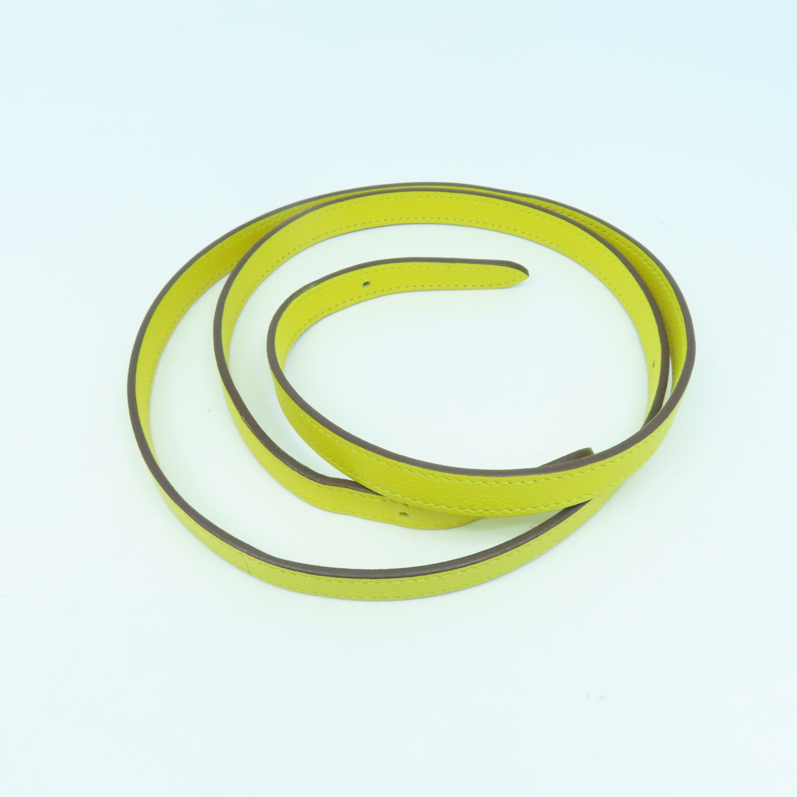 HERMES Evercolor皮革Halzan 25銀扣手挽肩背兩用袋Jaune De Naples那不勒斯黄色
