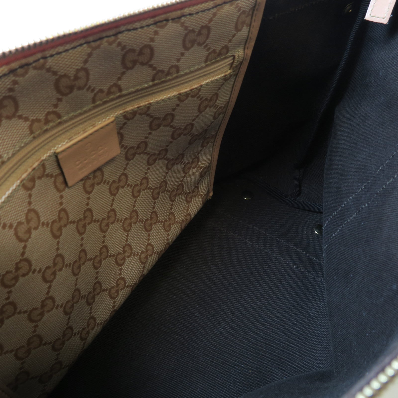 GUCCI 塗層帆布Tote Bag金扣手挽袋粉紅色