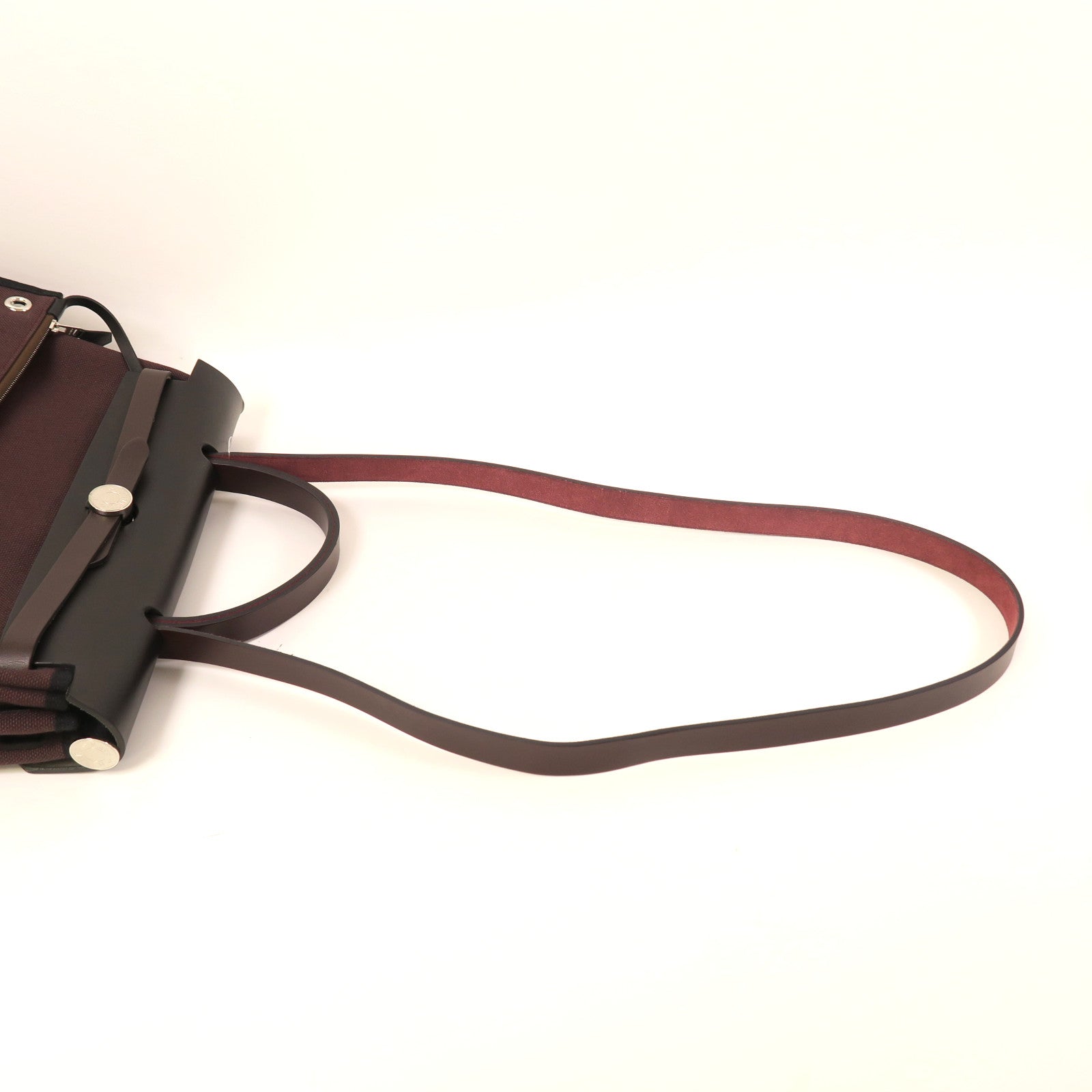 HERMES 帆布Herbag PM銀扣手挽肩背兩用袋Rough H