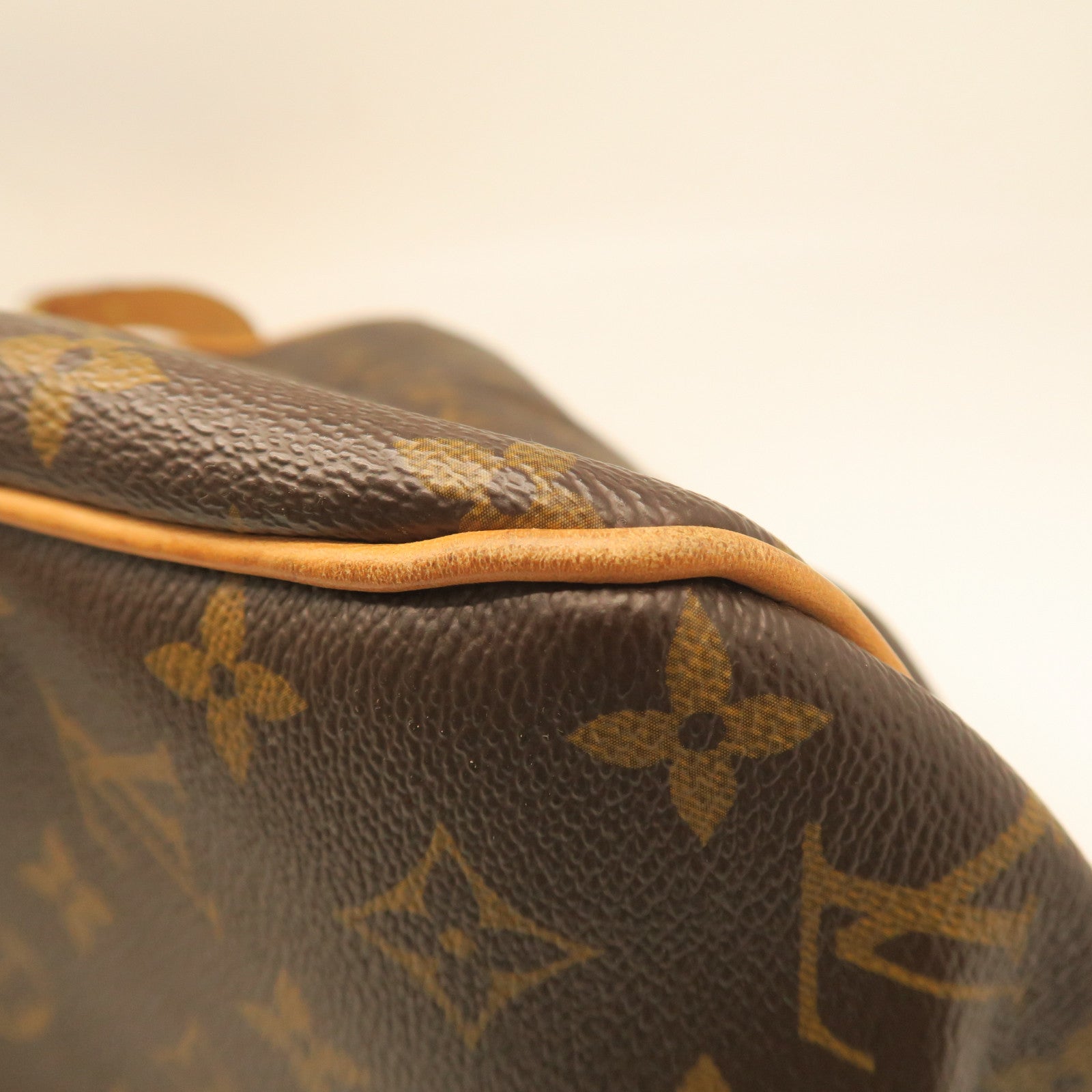 LOUIS VUITTON Monogram Delightful MM Gold Buckle Shoulder Bag Brown