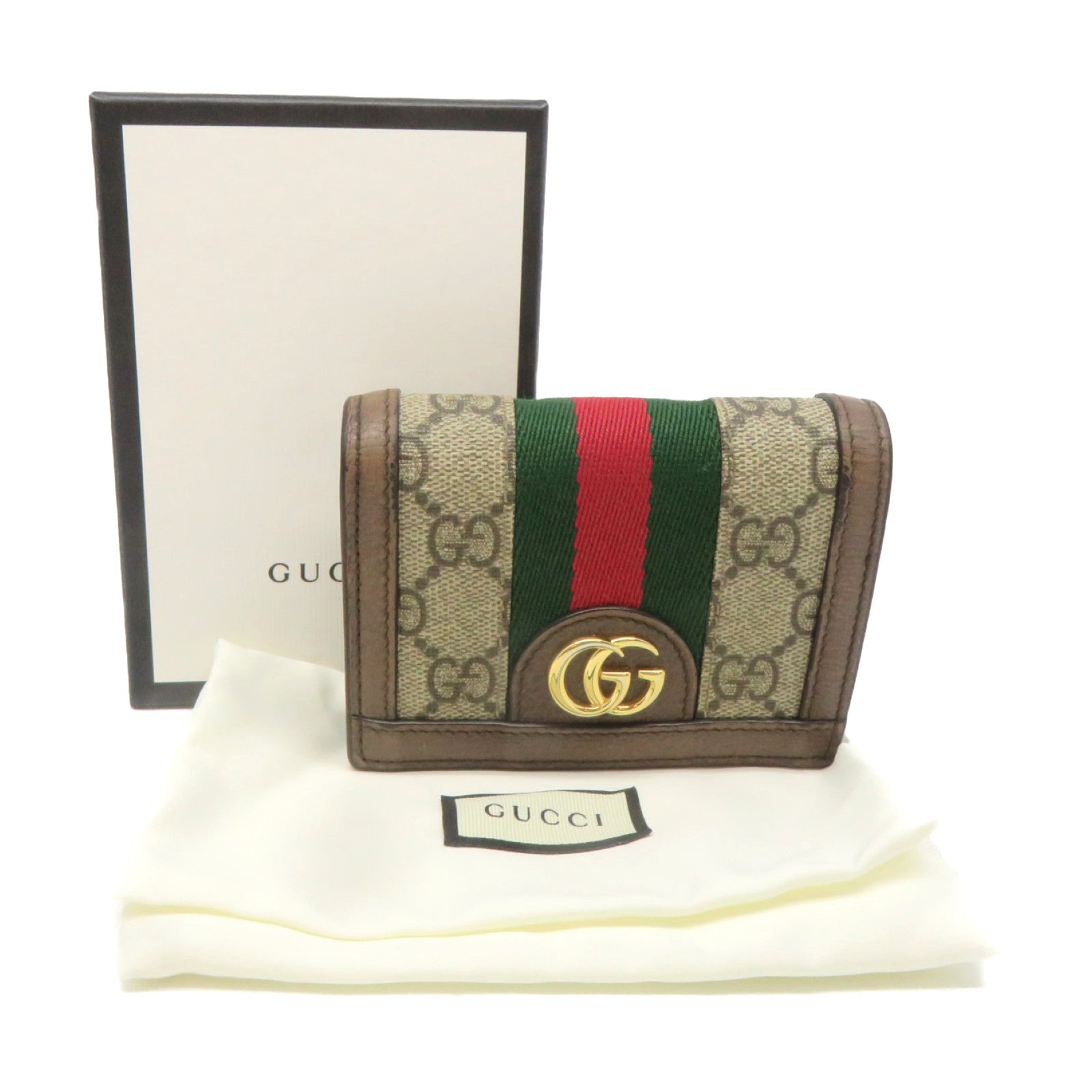 GUCCI 塗層帆布Ophidia GG Wallet金扣短錢包啡色