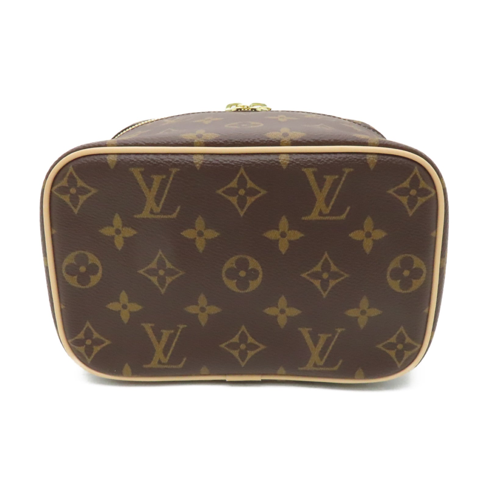 LOUIS VUITTON Monogram Nice Mini Toiletry Pouch金扣手挽袋棕色