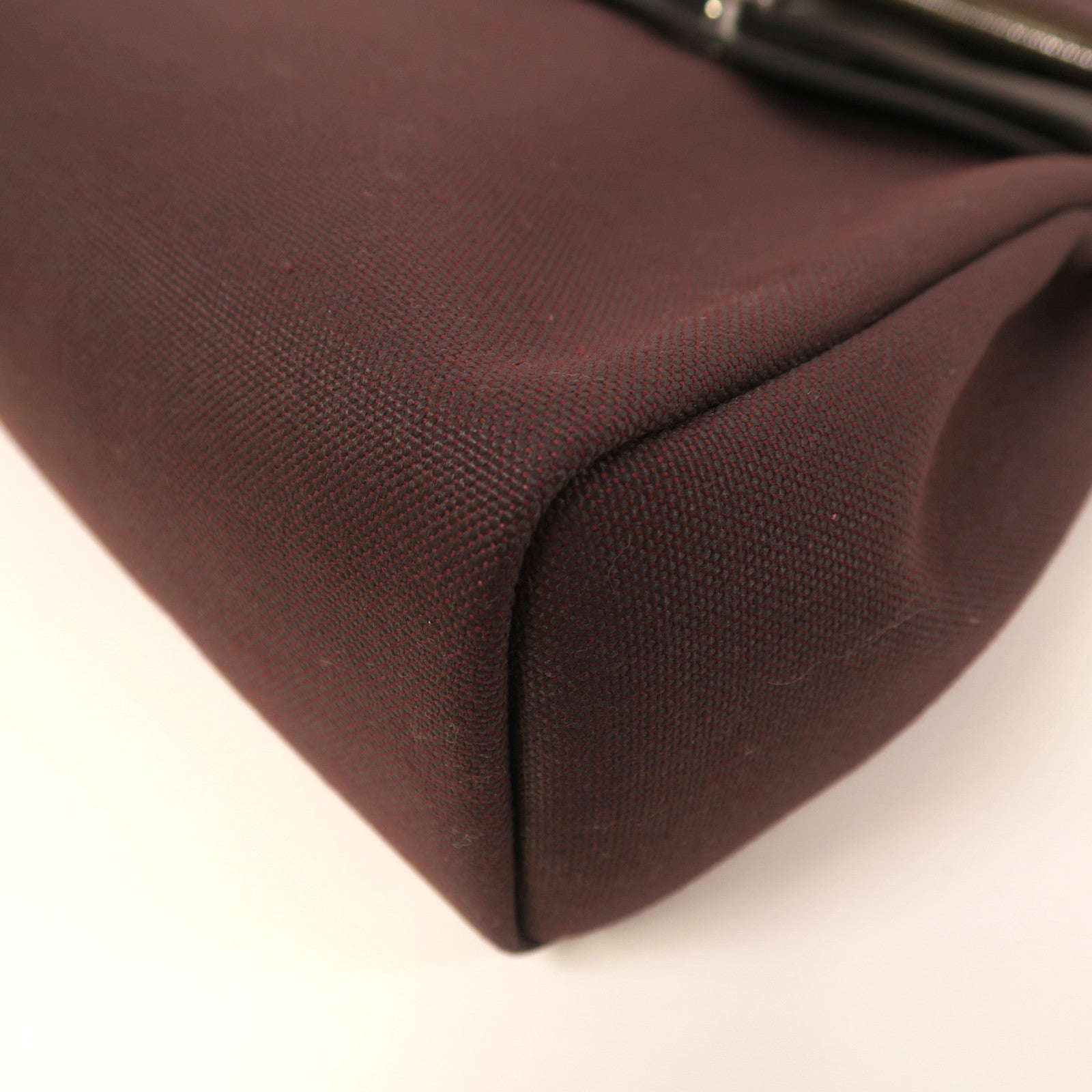 HERMES 帆布Herbag PM銀扣手挽肩背兩用袋Rough H