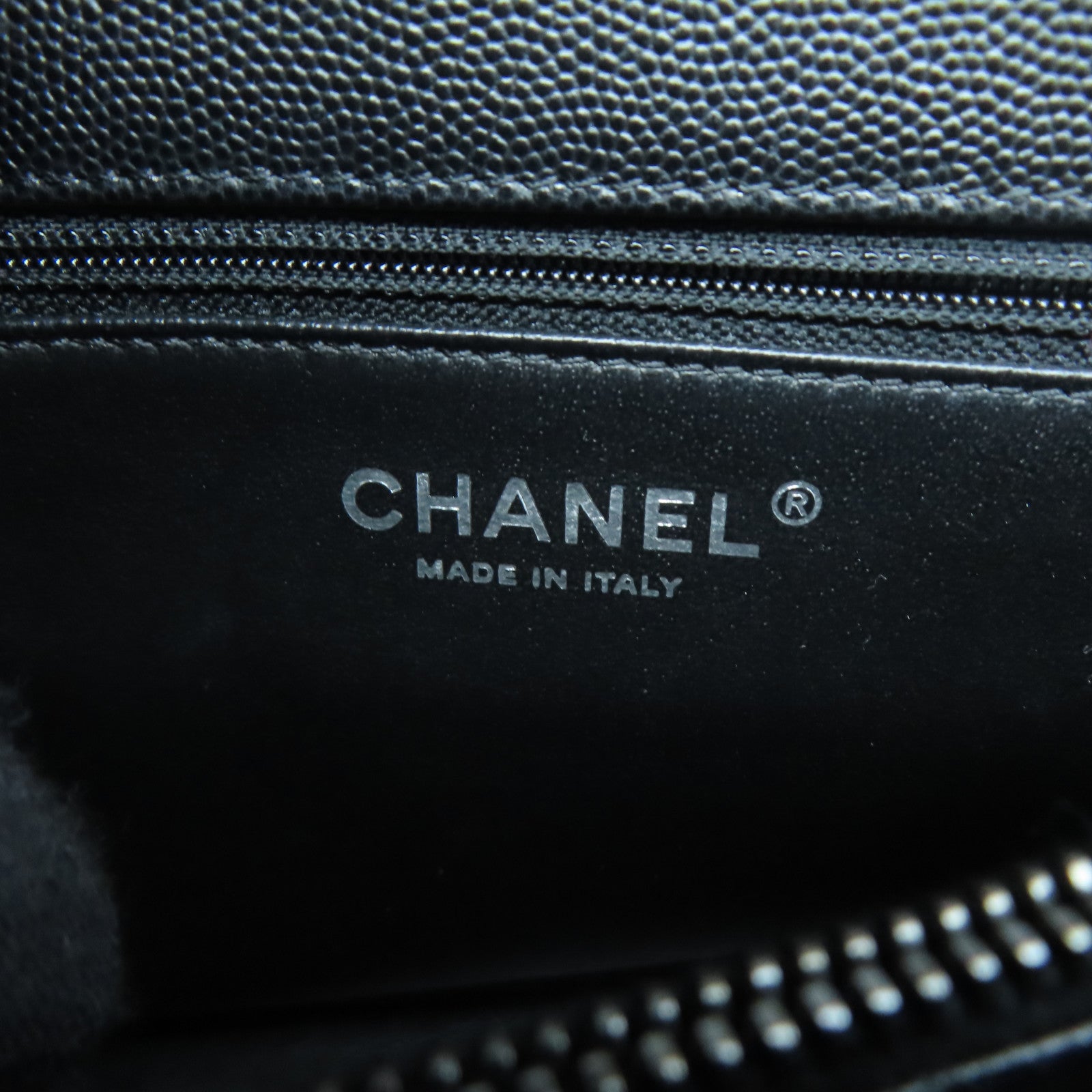 CHANEL 菱格Caviar皮革Coco Handle銀扣鏈帶手挽肩背兩用袋黑色