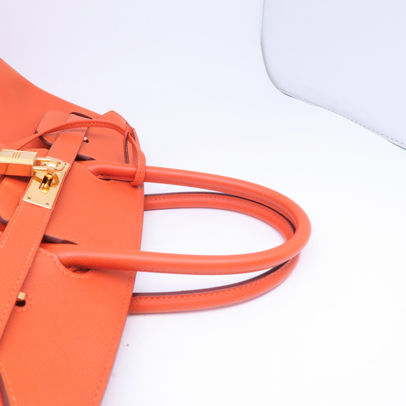 HERMES 【激減優惠】Epsom皮革Birkin 30金扣手挽袋火焰橘/Feu