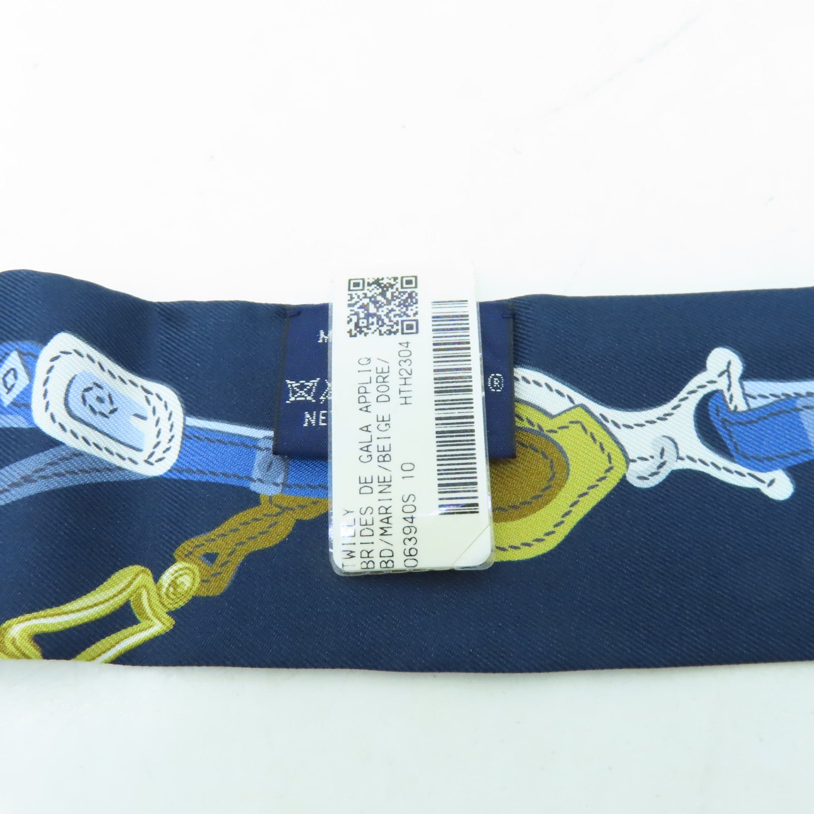 HERMES 【激減優惠】絲質Twilly絲巾深藍色/橙色/金色/啡色